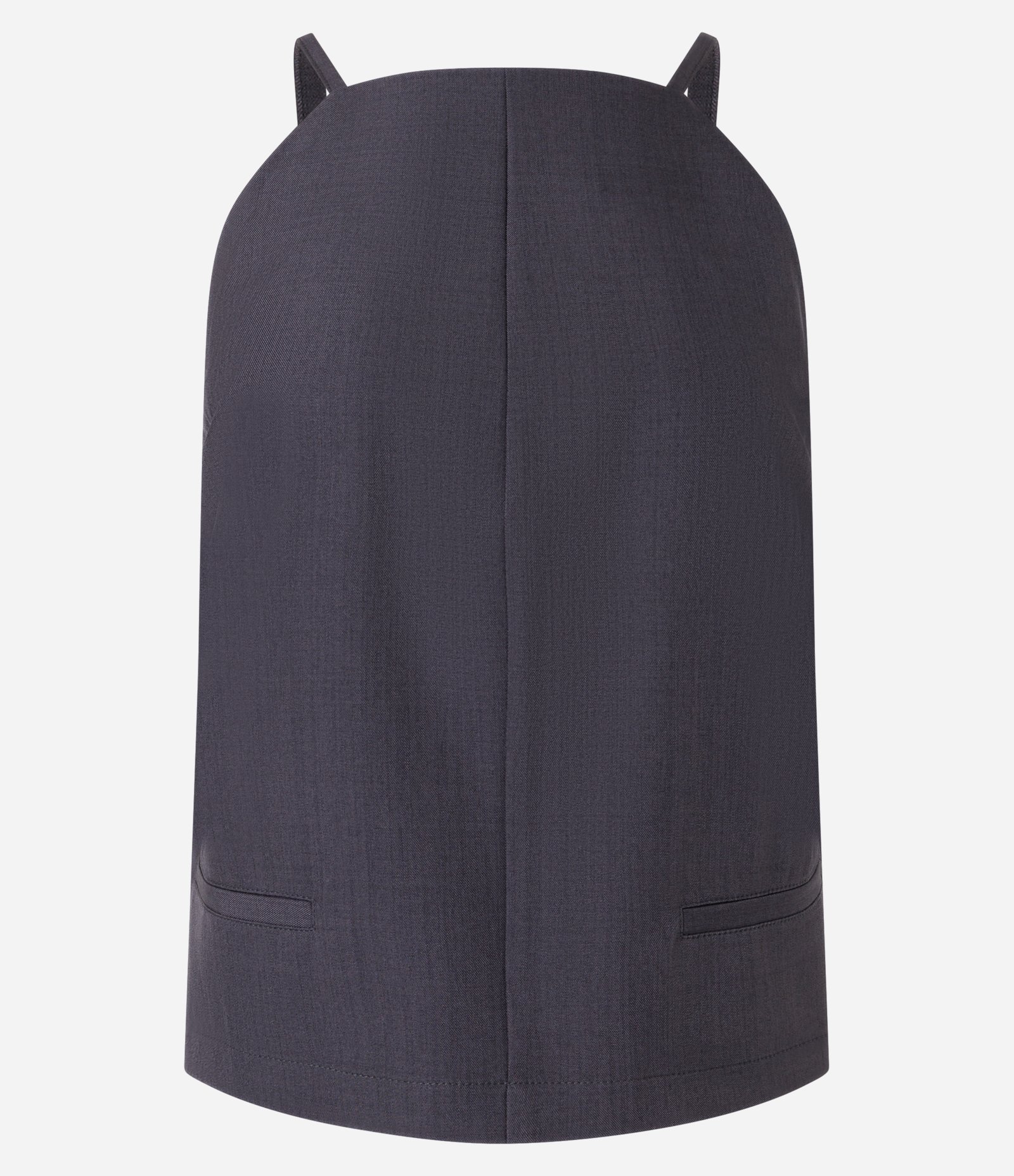 Blusa com Decote Quadrado e Alças Finas Cinza Escuro 3