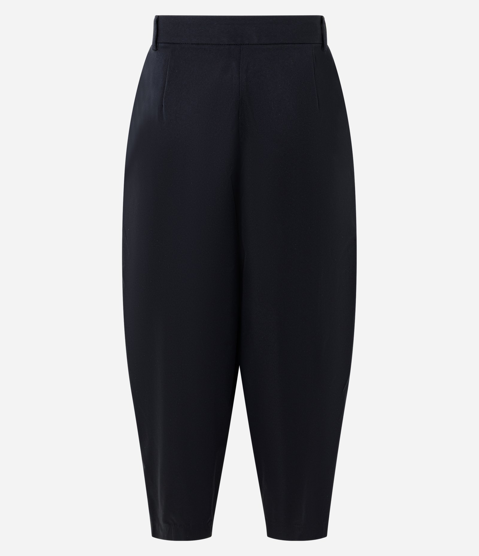 Calça Barrel em Sarja com Pregas e Fendas Preto 6