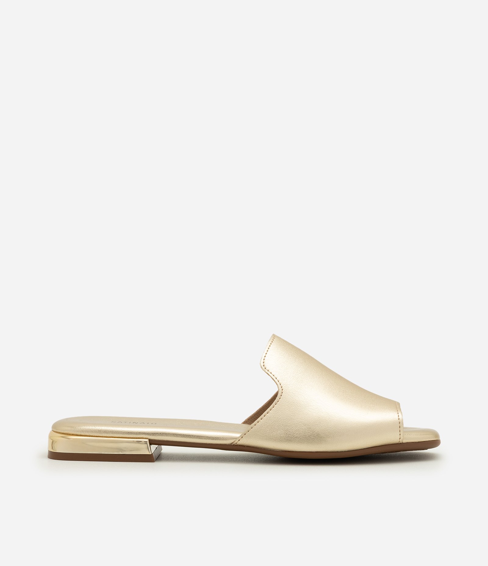 Rasteira Mule em PU com Tira Única Dourado 3