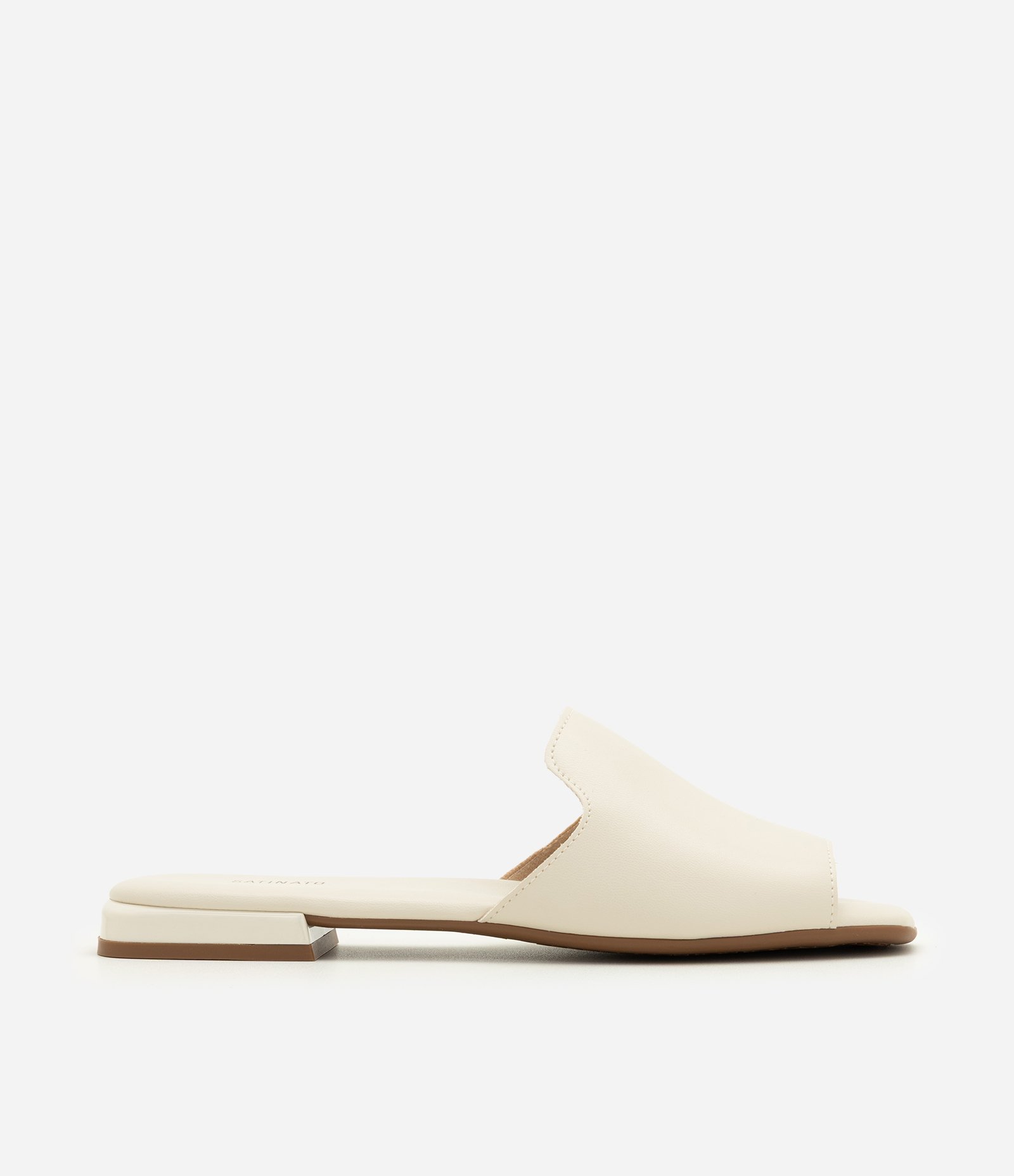 Rasteira Mule em PU com Tira Única Off White 3