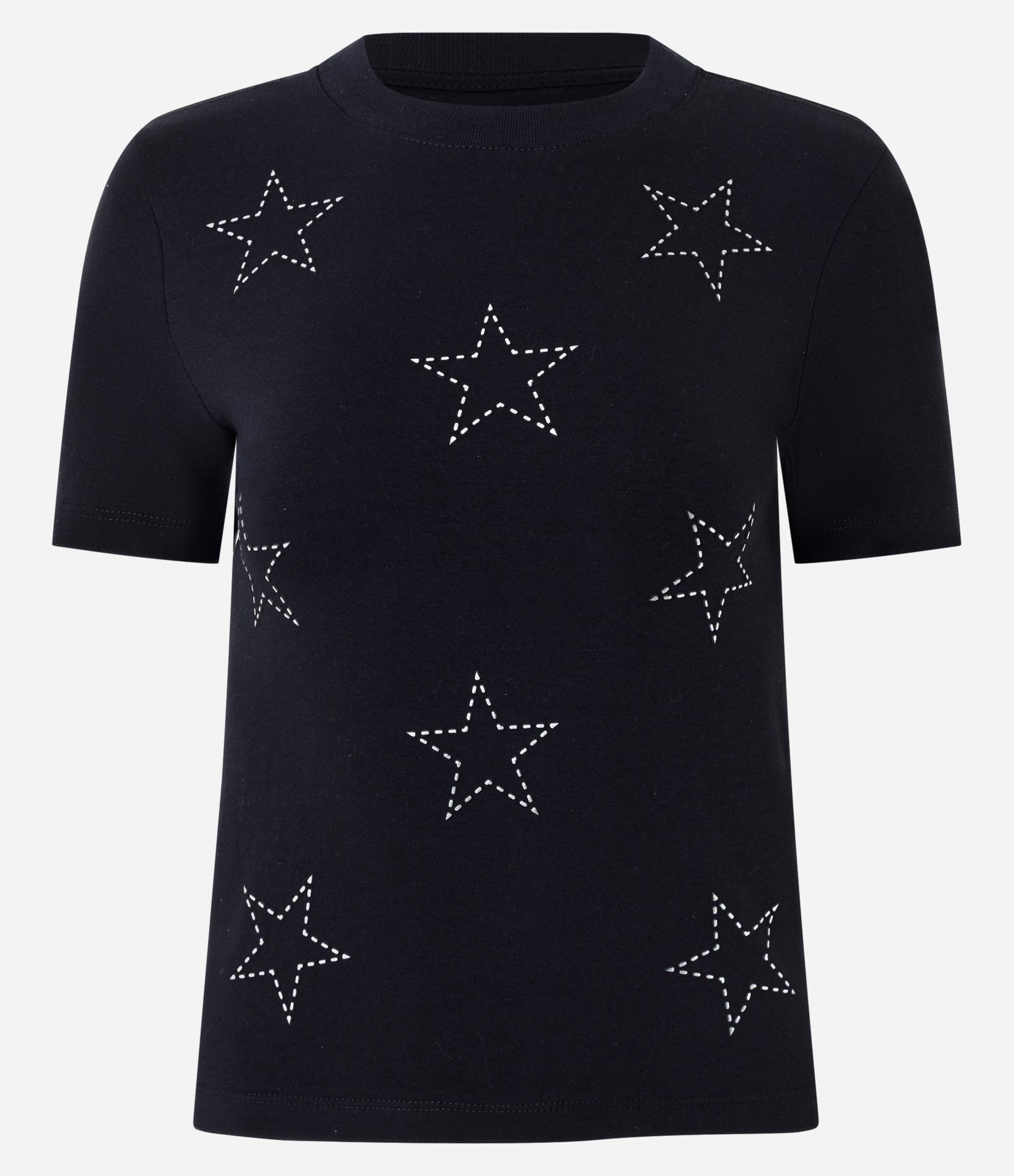 Camiseta New T-shirt com Estampa de Estrelas em Puff Preto 4