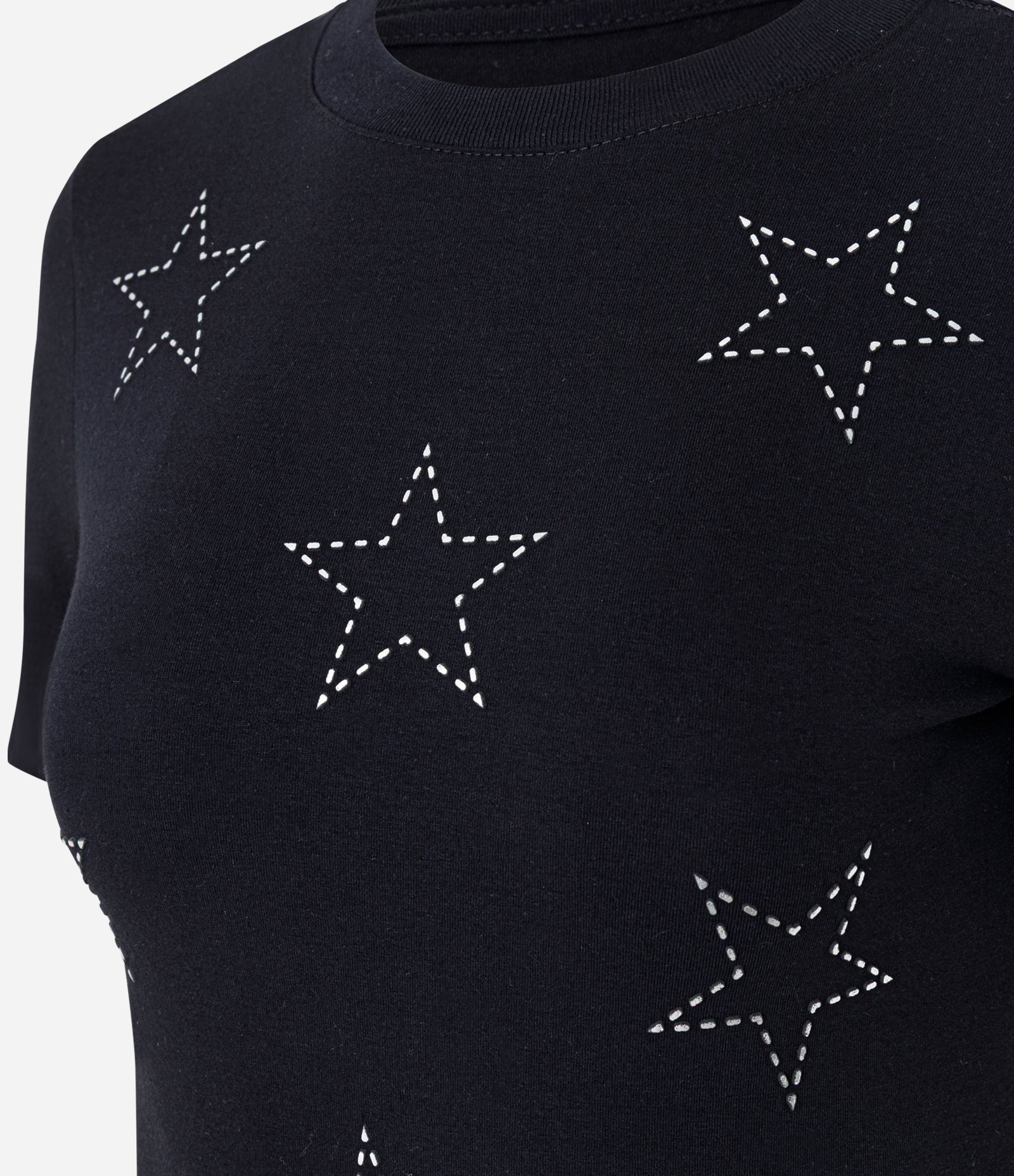 Camiseta New T-shirt com Estampa de Estrelas em Puff Preto 5