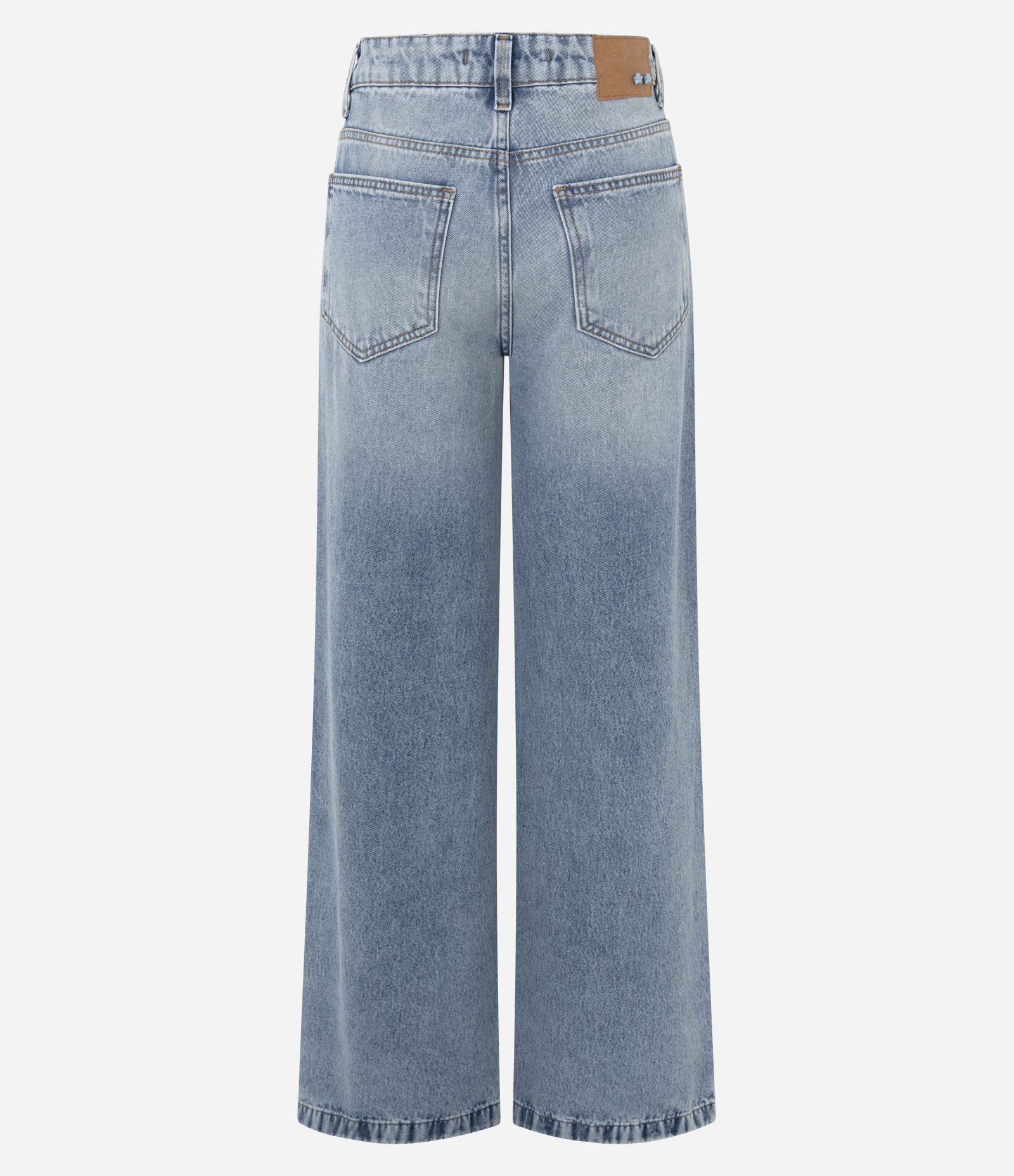 Calça Wide Leg em Jeans com Cintura Média Azul 2