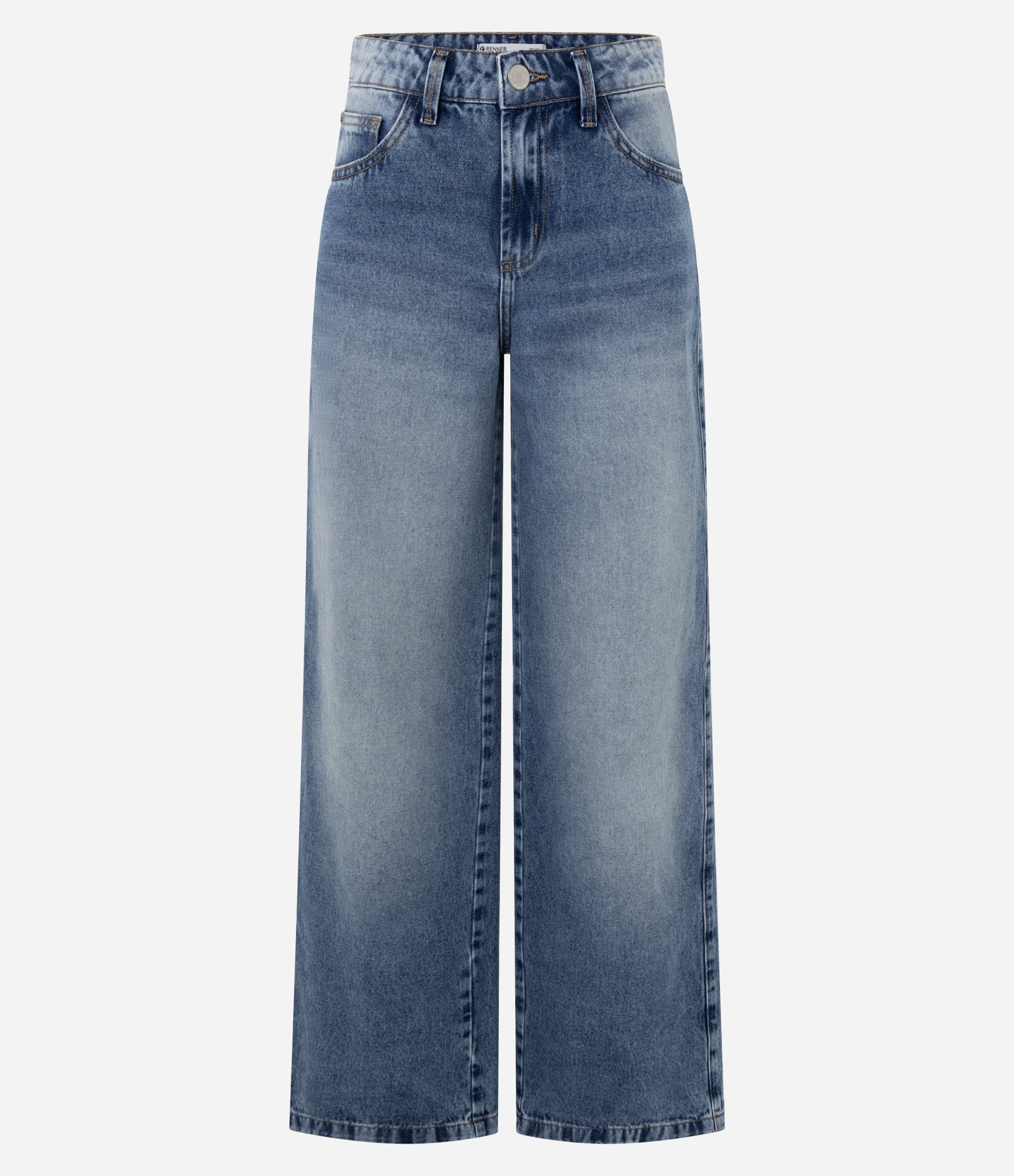 Calça Wide Leg em Jeans com Cintura Média Azul 5