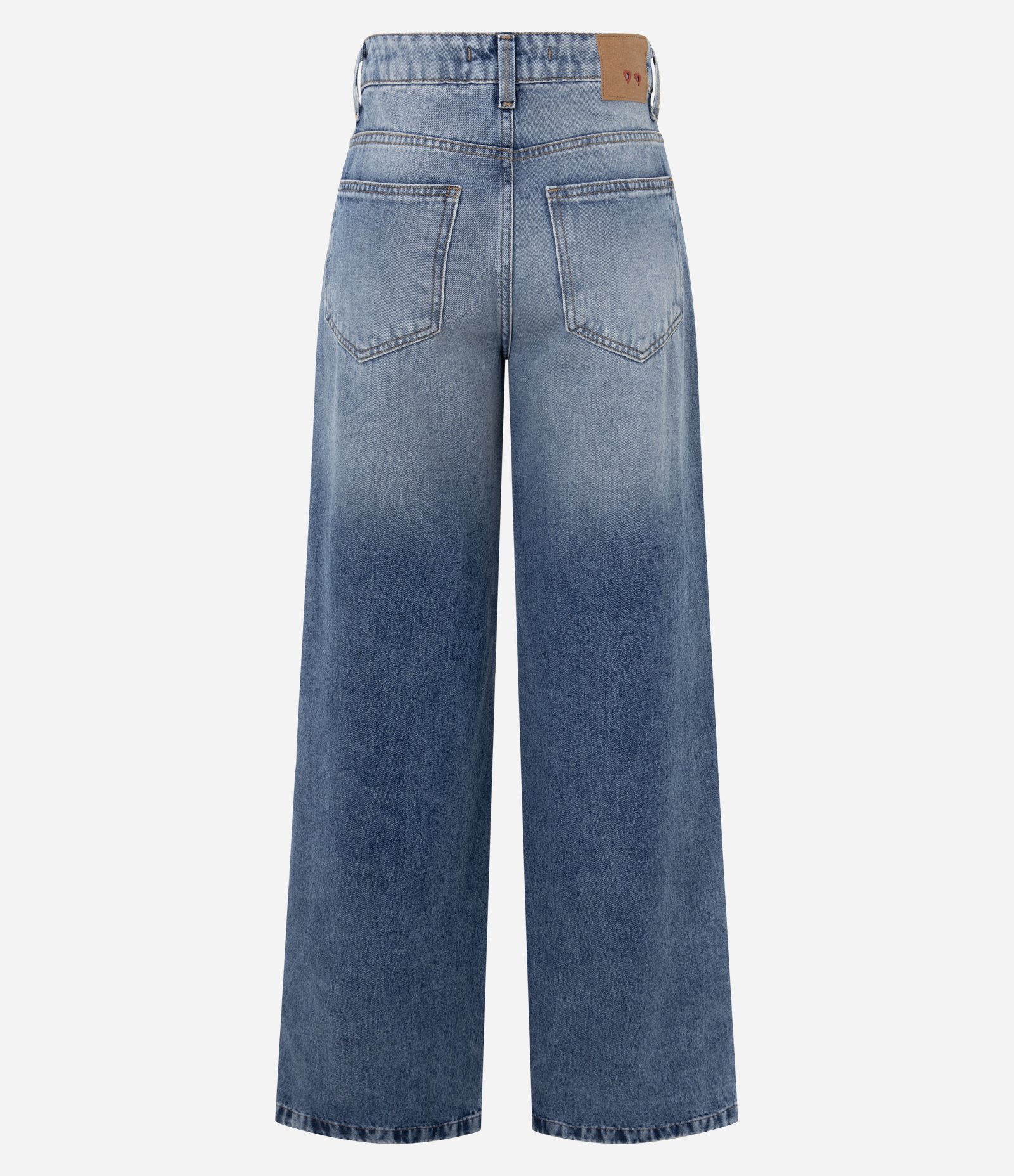 Calça Wide Leg em Jeans com Cintura Média Azul 6