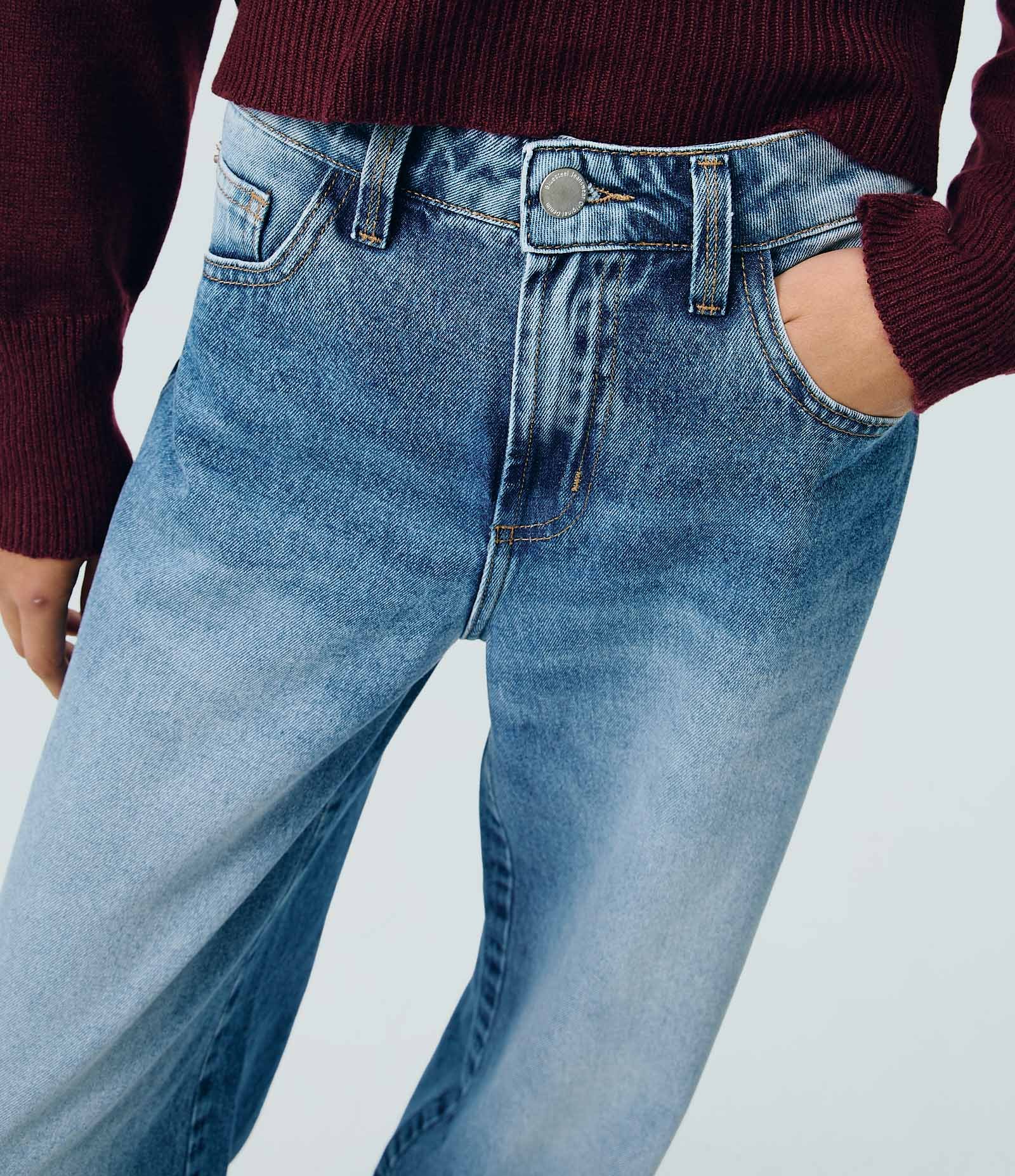 Calça Wide Leg em Jeans com Cintura Média Azul 3