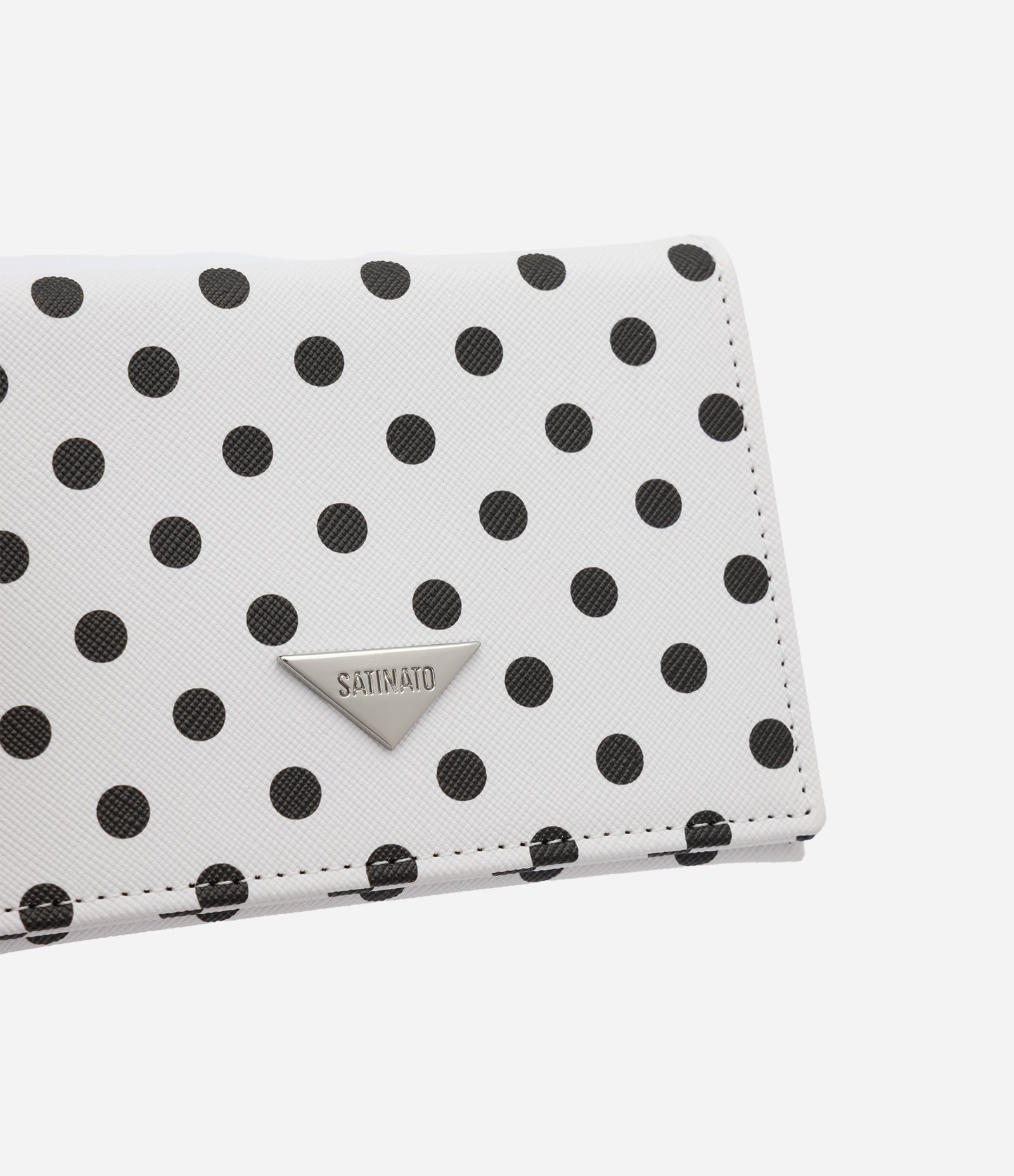 Carteira Envelope com Estampa Poá Off White 4