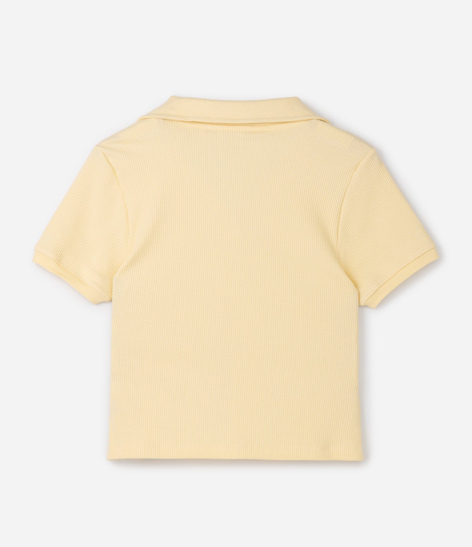 Blusa Baby Look em Ribana com Gola Polo Curve & Plus Size Amarelo 2