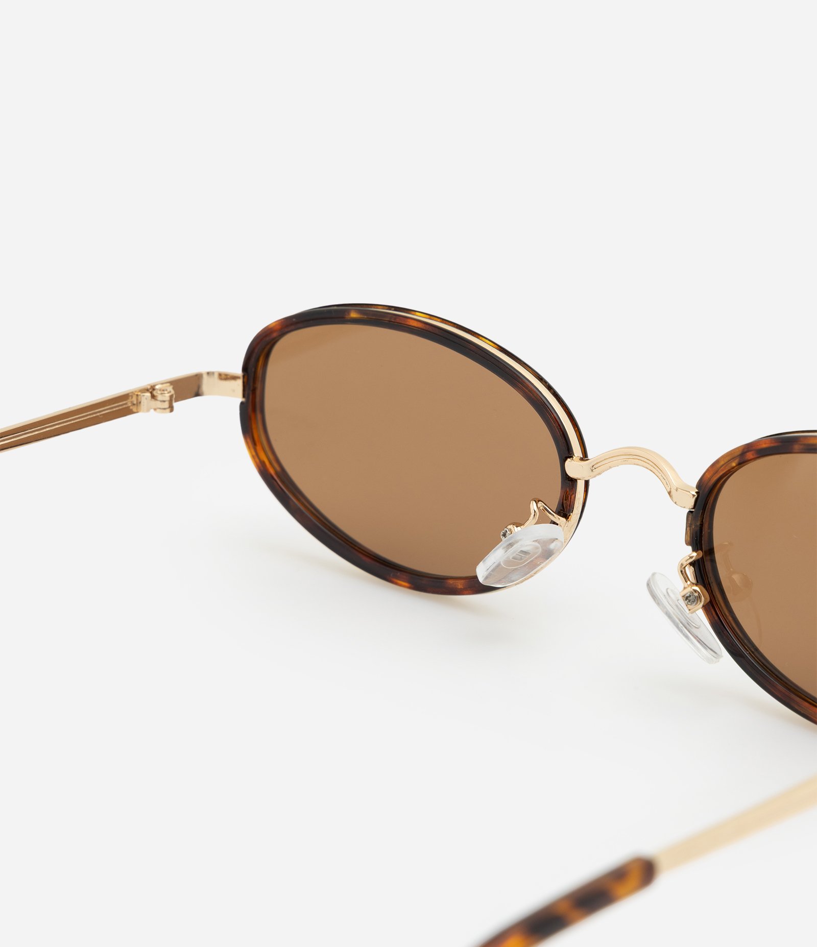 Óculos Redondo em Metal com Lente Marrom Dourado 3