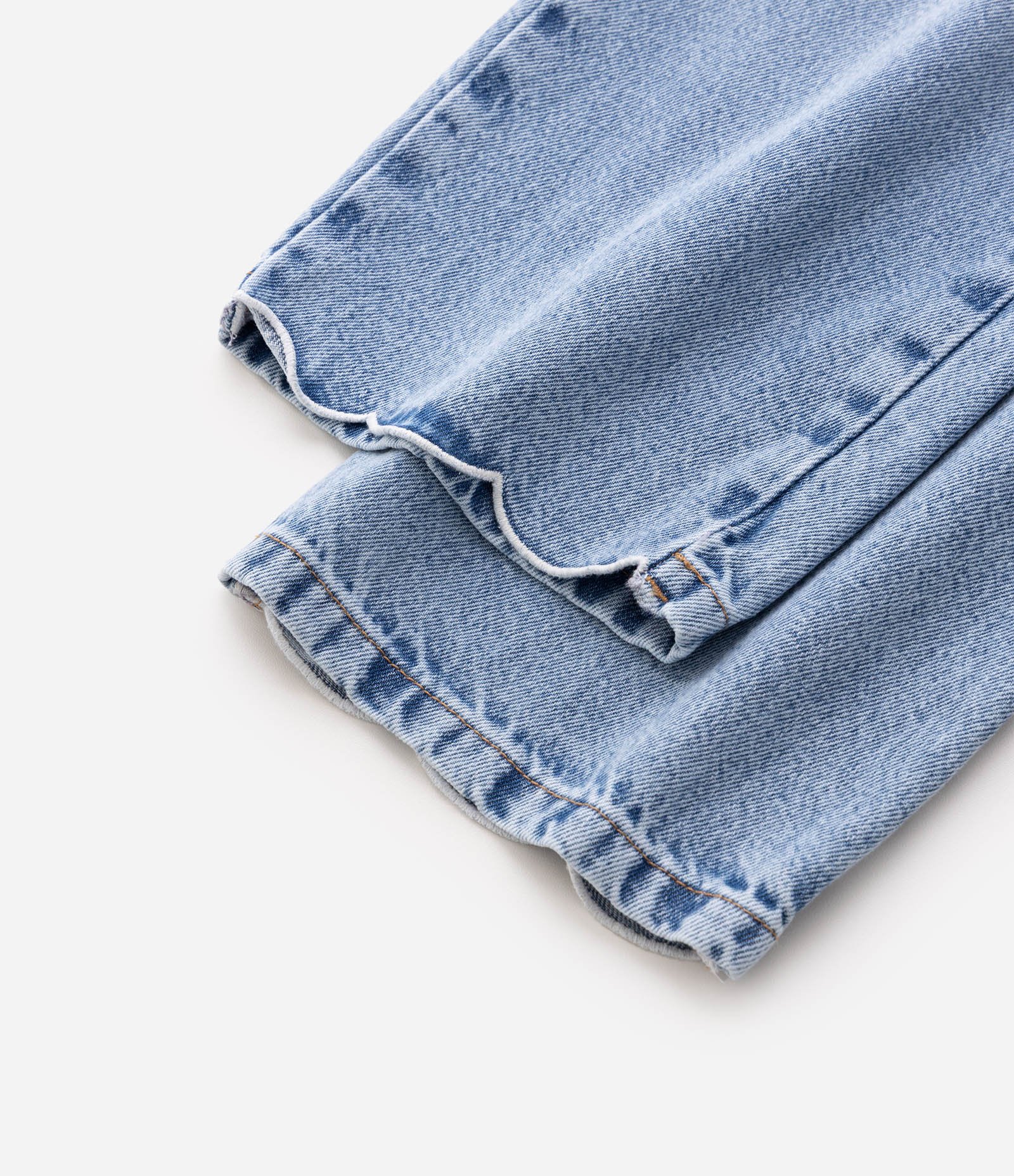 Calça Jeans Infantil Em Algodão Com Renda no Cós - Tam 5 a 16 Anos Azul Médio 3