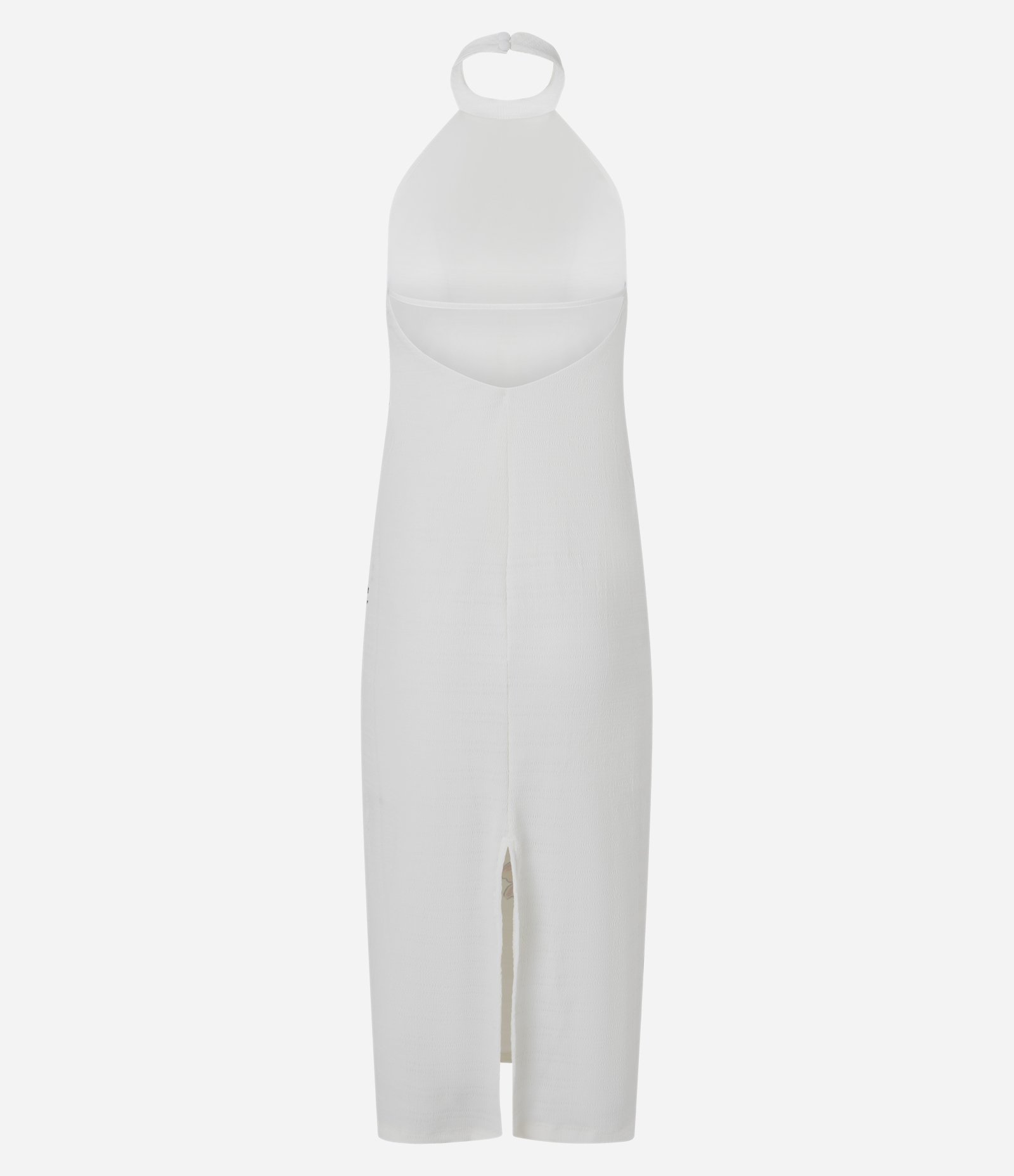 Vestido Midi Texturizado com Gola Halter e Estampa Floral Branco 7