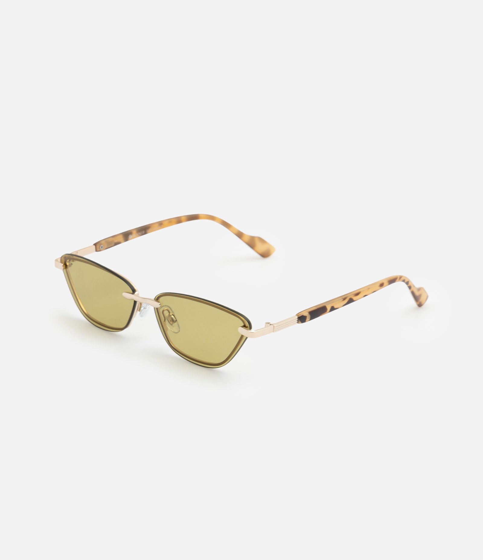 Óculos de Sol Gatinho com Hastes Estampadas Dourado 1