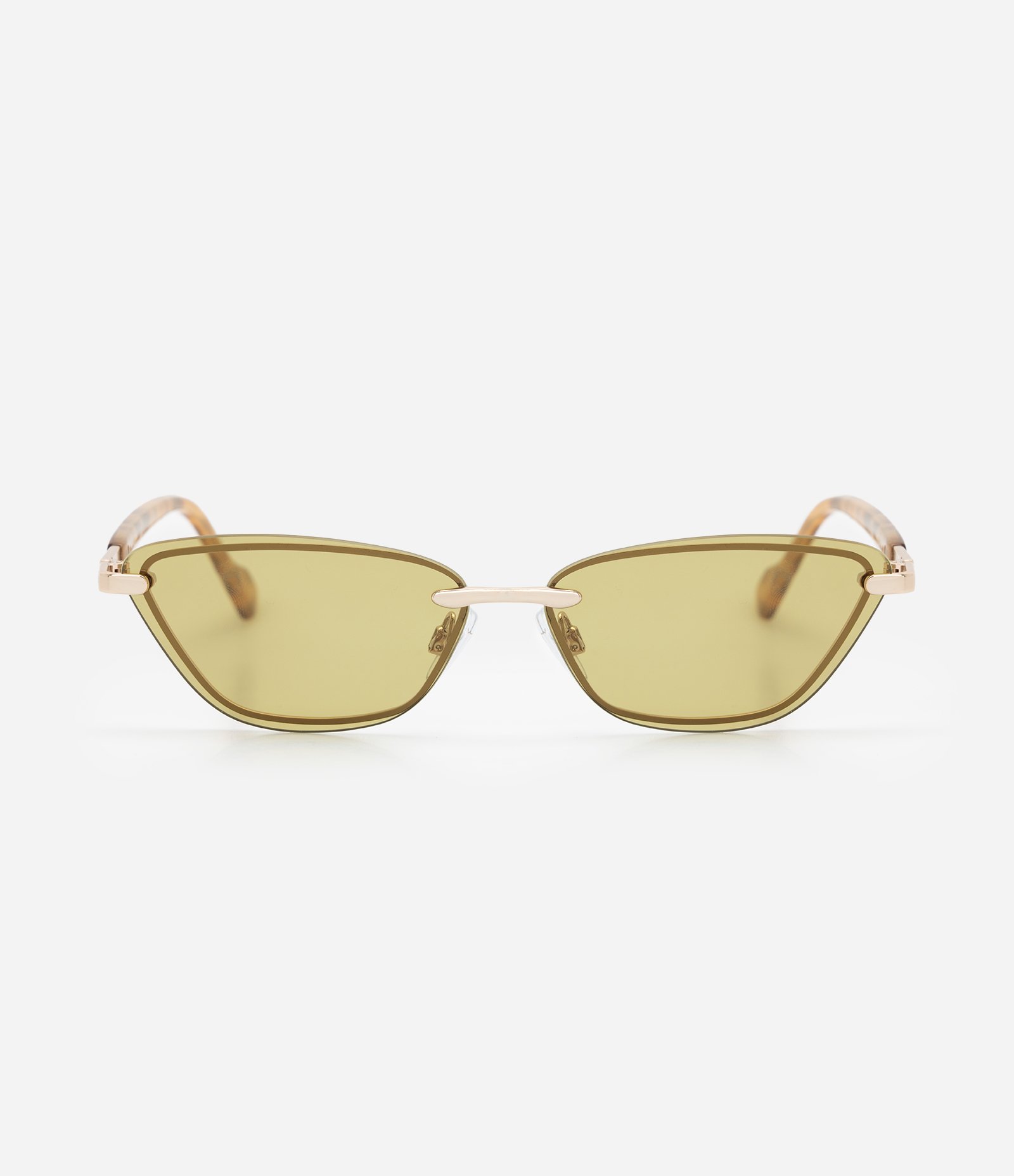 Óculos de Sol Gatinho com Hastes Estampadas Dourado 2