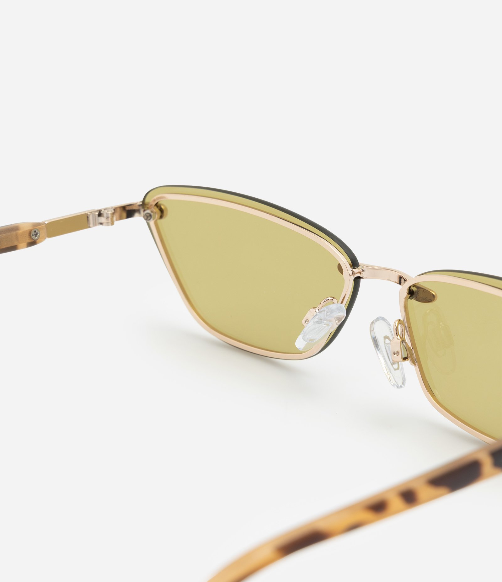 Óculos de Sol Gatinho com Hastes Estampadas Dourado 3