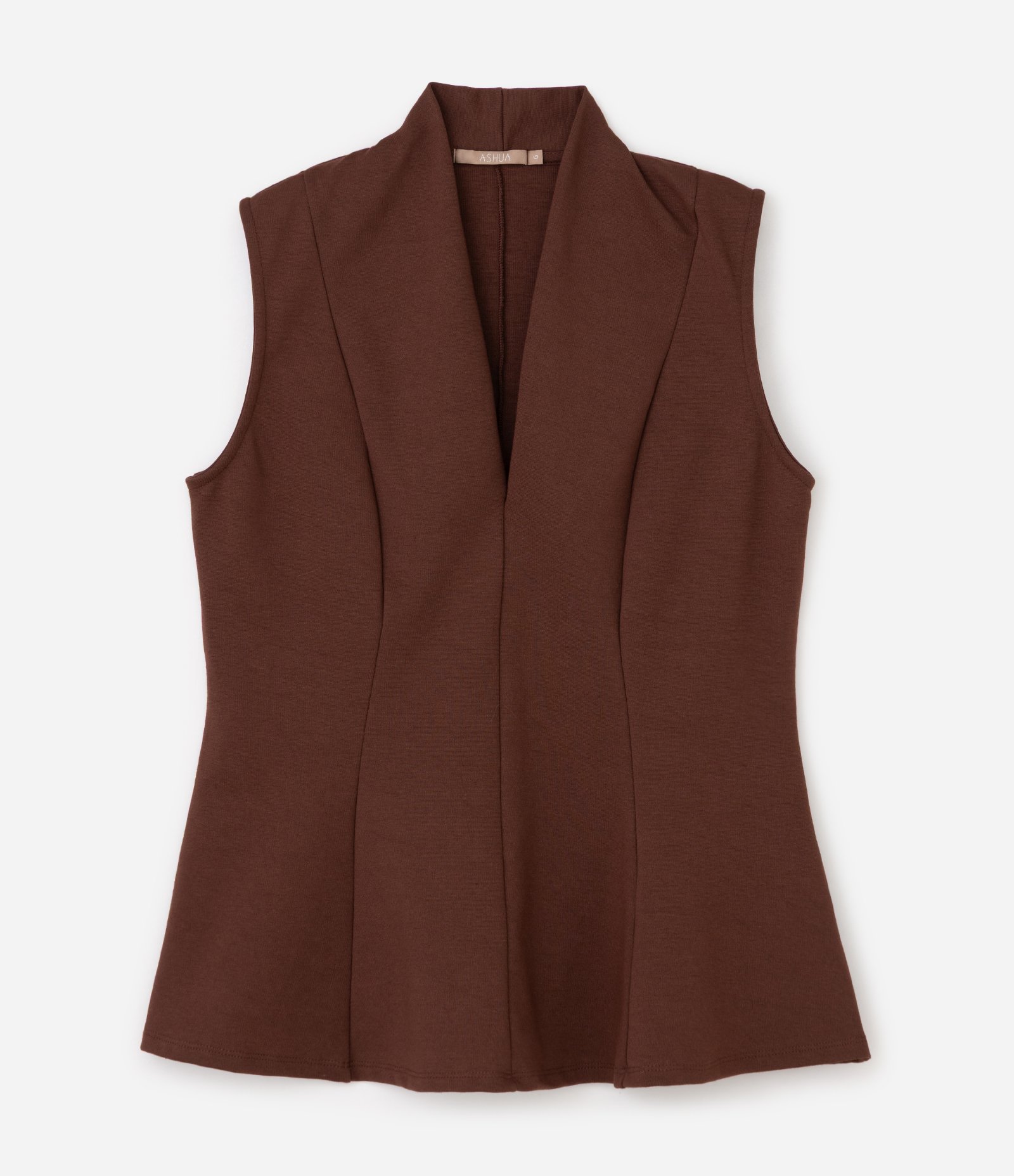 Blusa Peplum em Ponto Roma Curve & Plus Size Marrom 5