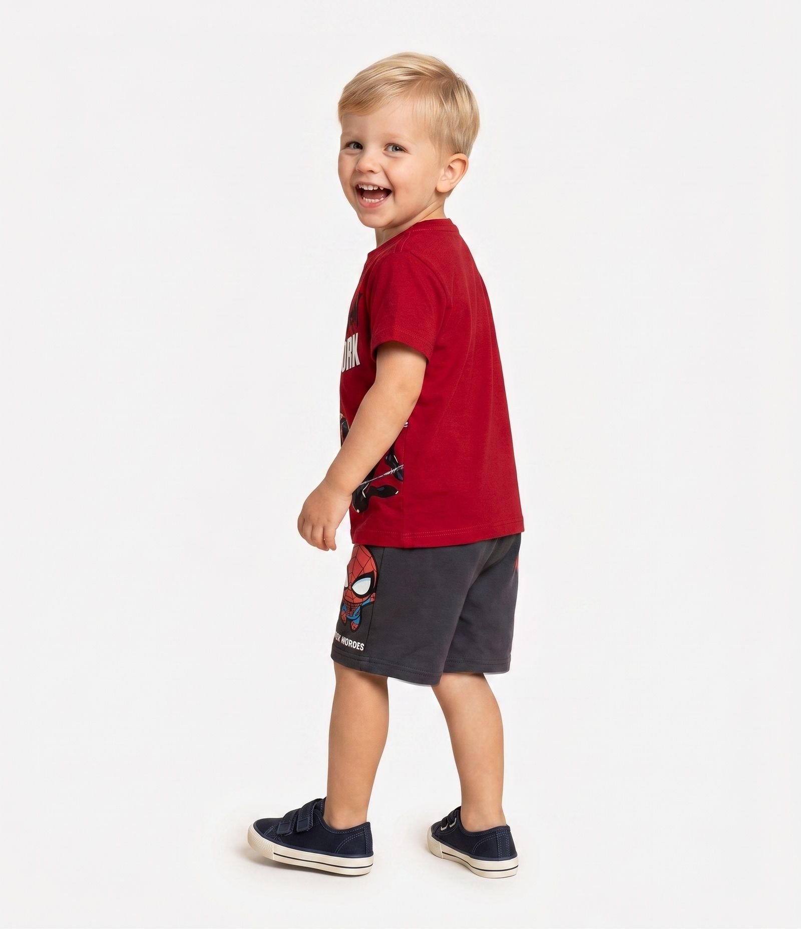 Camiseta Infantil em Algodão Spider-Man Brooklyn New York - Tam 4 a 12 Anos Vermelho 7