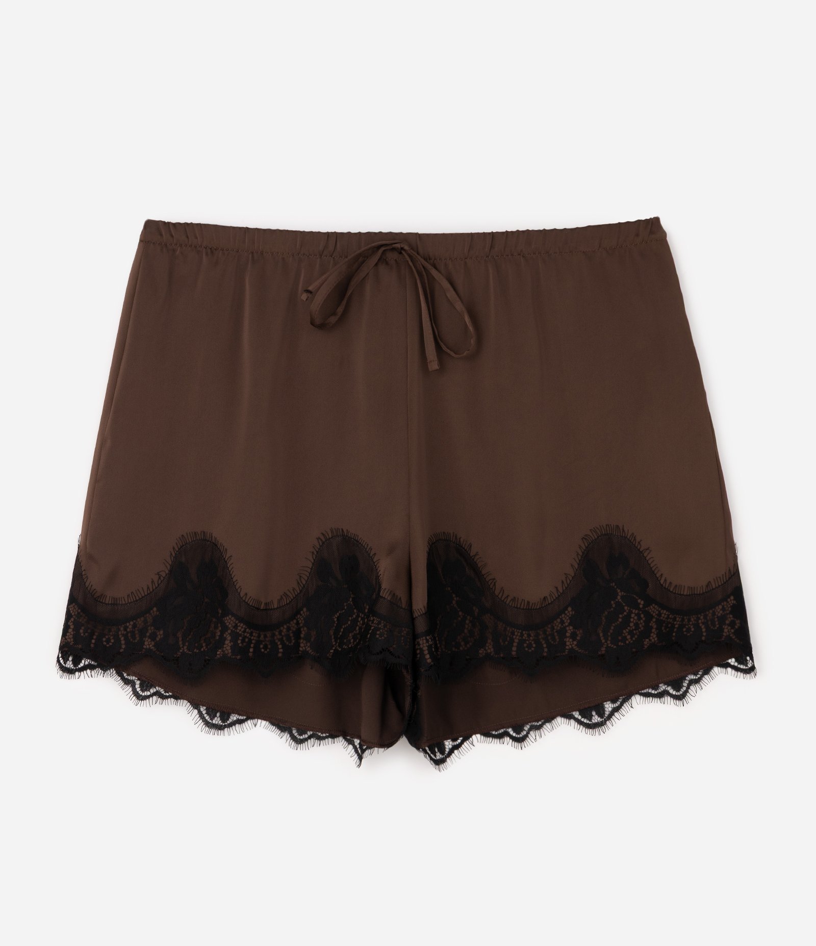 Short em Cetim com Renda Curve & Plus Size Marrom 6