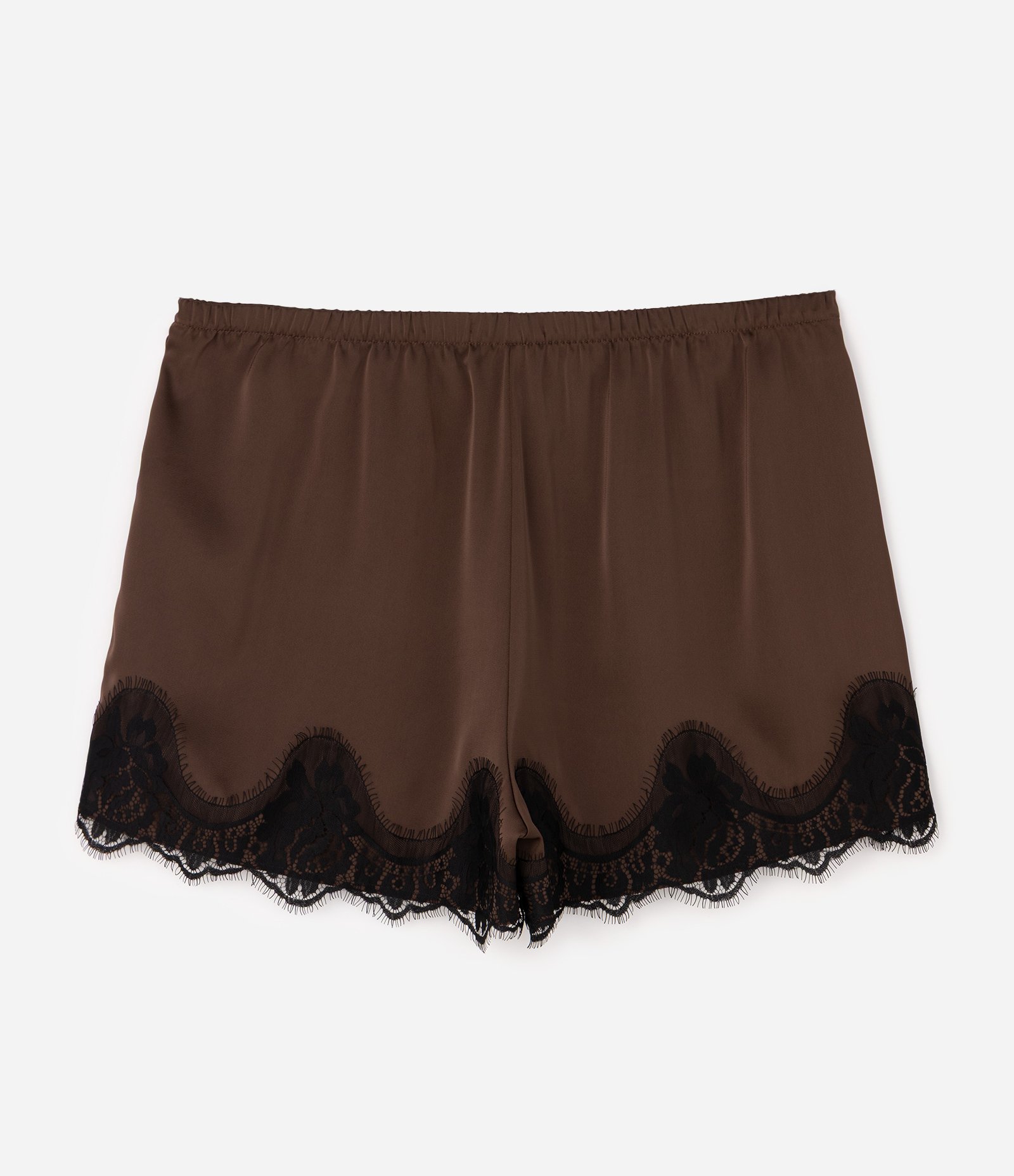 Short em Cetim com Renda Curve & Plus Size Marrom 7