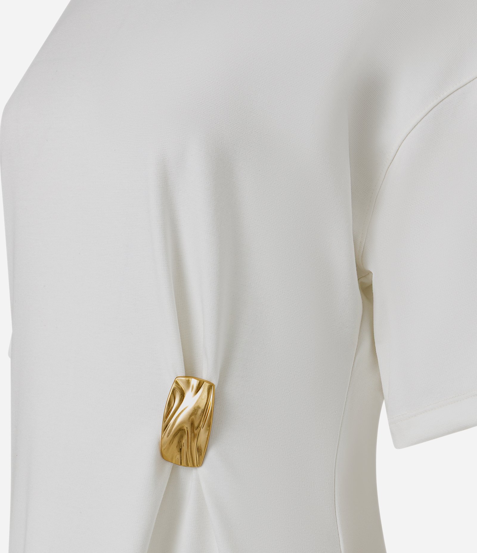 Blusa com Ponta Assimétrica e Aviamento Lateral Branco 4