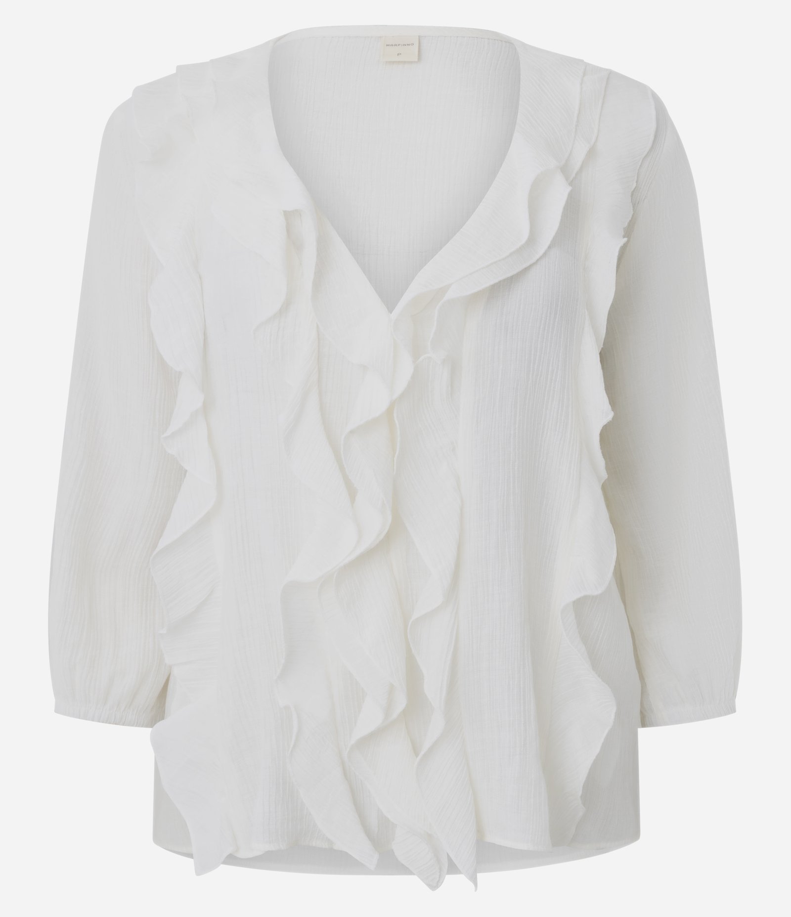 Blusa Bata em Viscose com Babados Branco 5