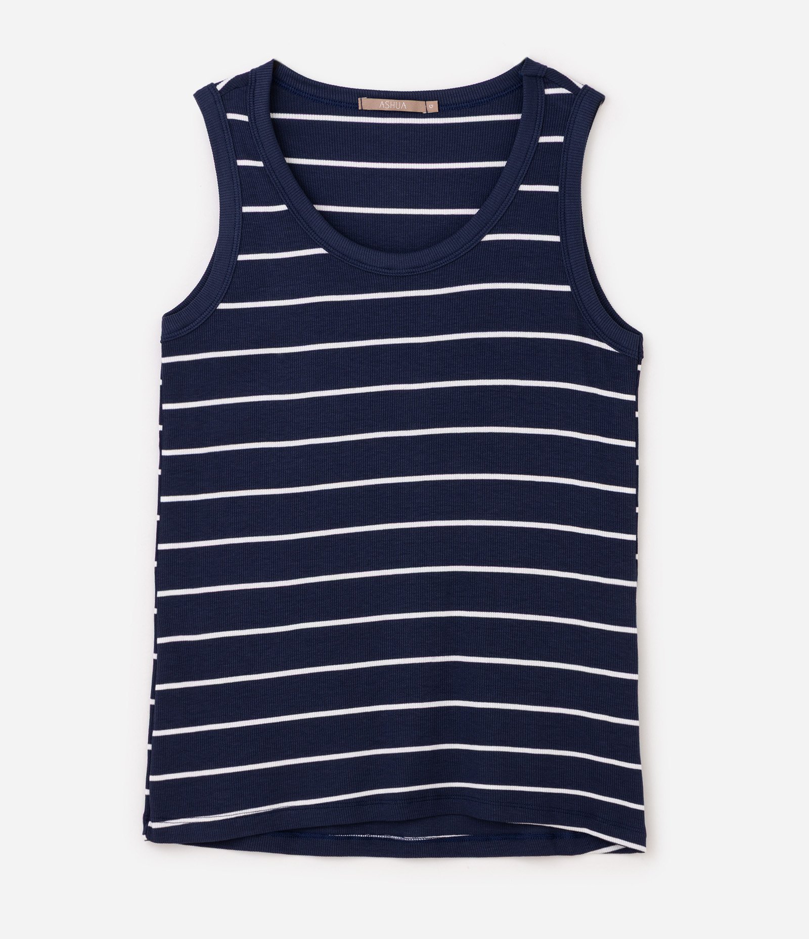 Blusa em Ribana Listrada Curve & Plus Size Azul 5