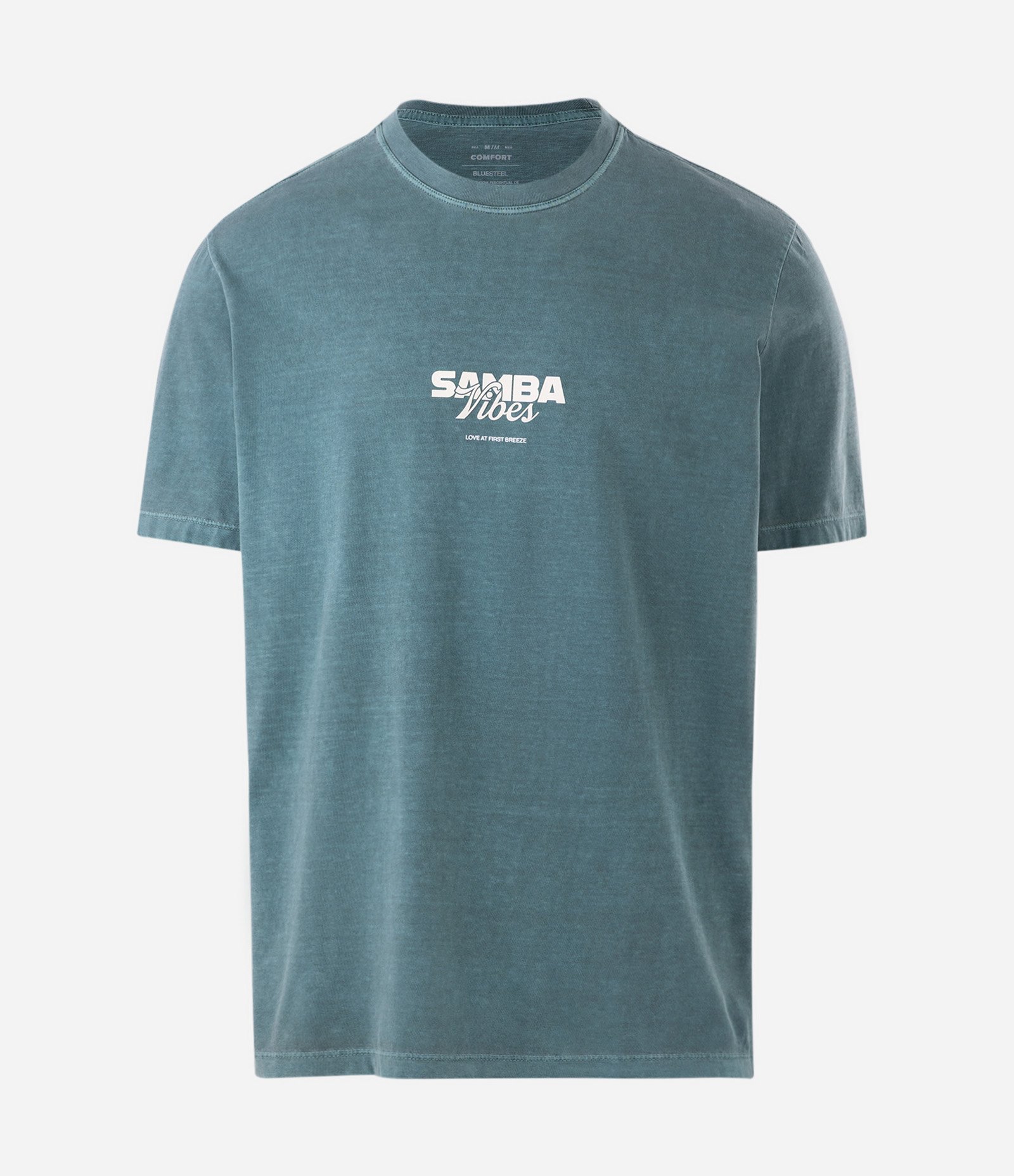 Camiseta Comfort em Algodão Estonada com Estampa Samba Vibes Verde 3