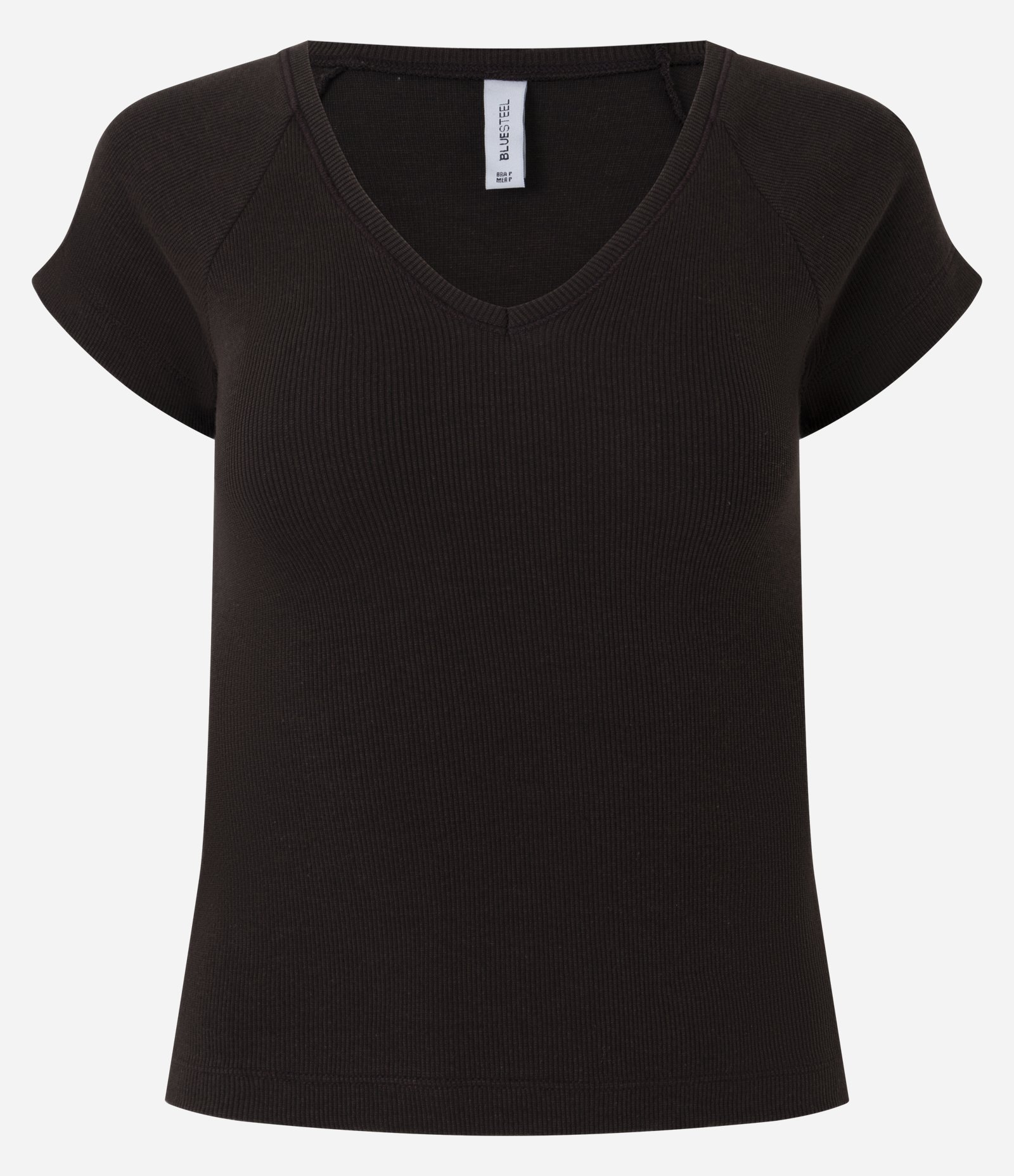 Blusa em Modal Raglan com Decote V Marrom 1