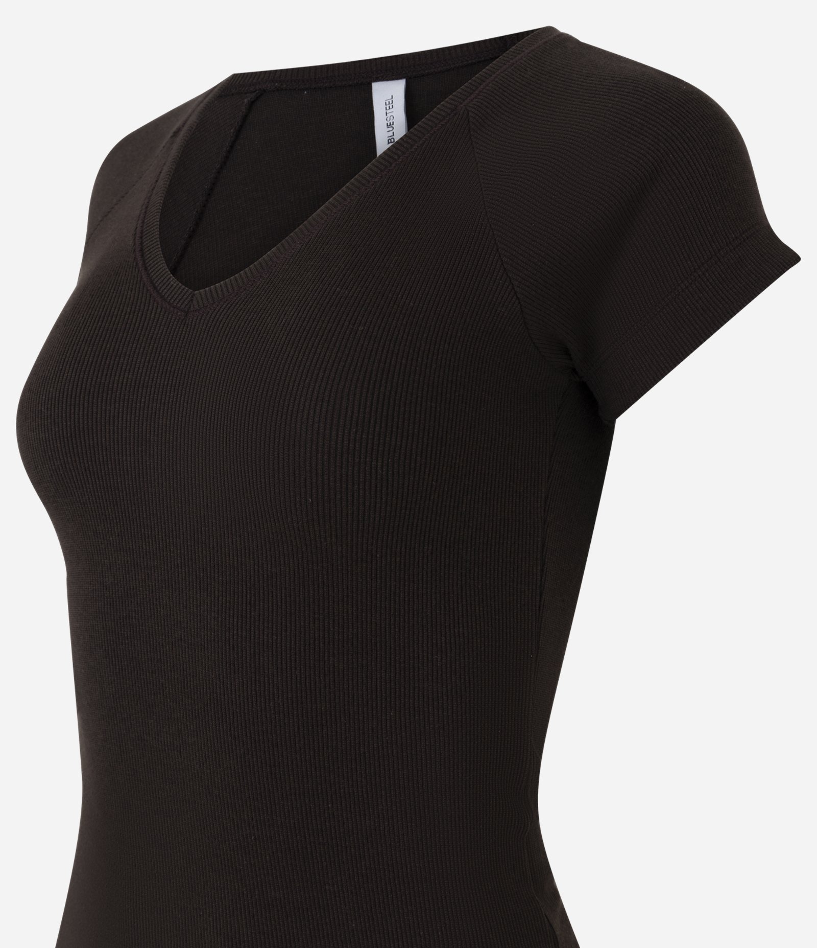 Blusa em Modal Raglan com Decote V Marrom 2