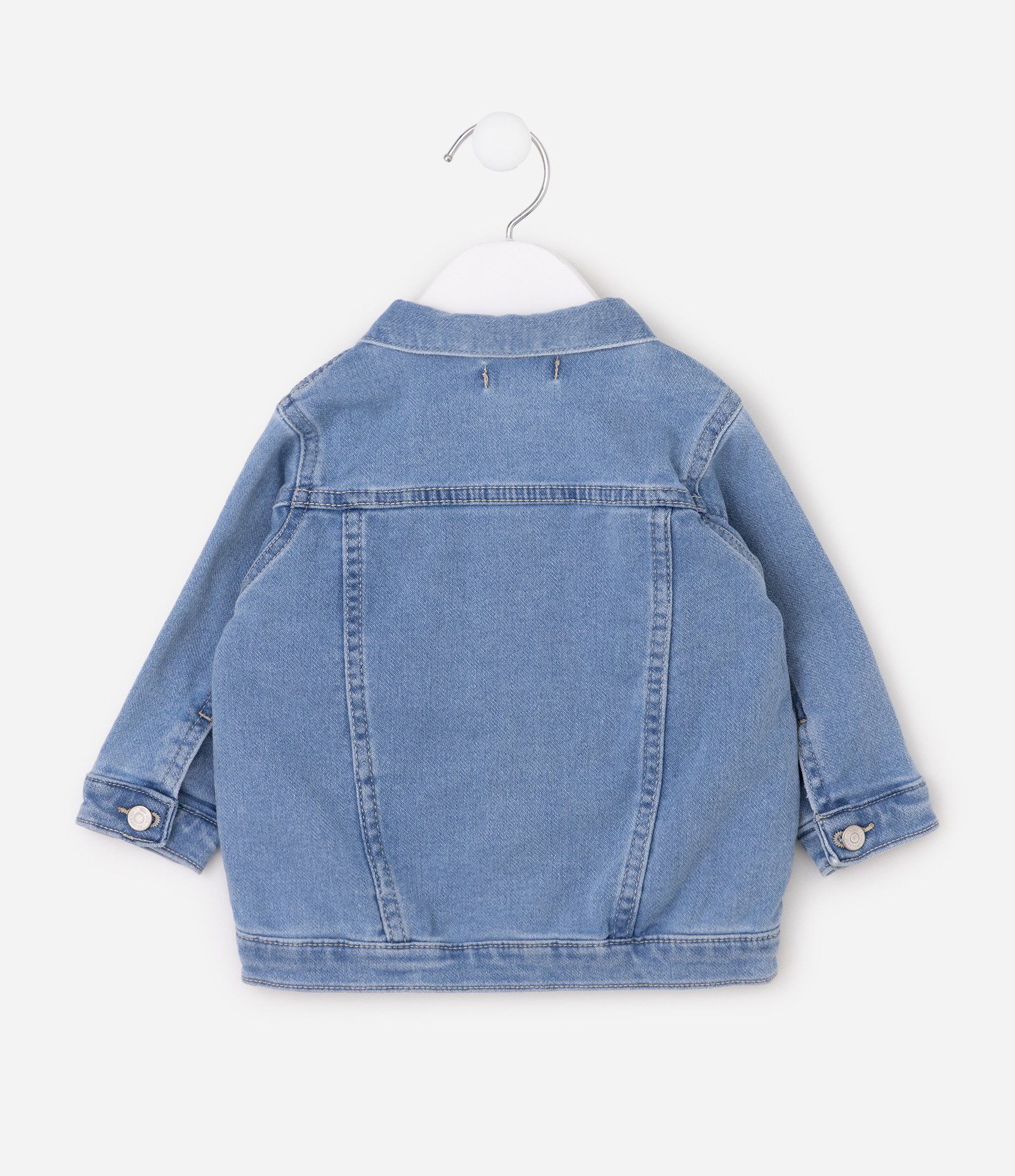 Jaqueta Bebê em Jeans com Bordado de Moranguinhos - Tam 0 a 18 Meses Azul 6