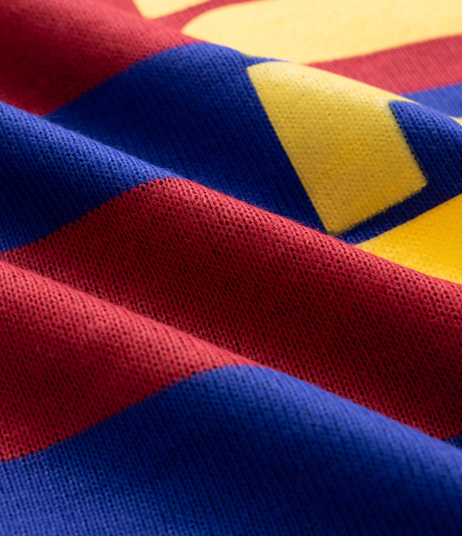 Camiseta Boxy FC Barcelona Listrada com Gola Polo Azul 6