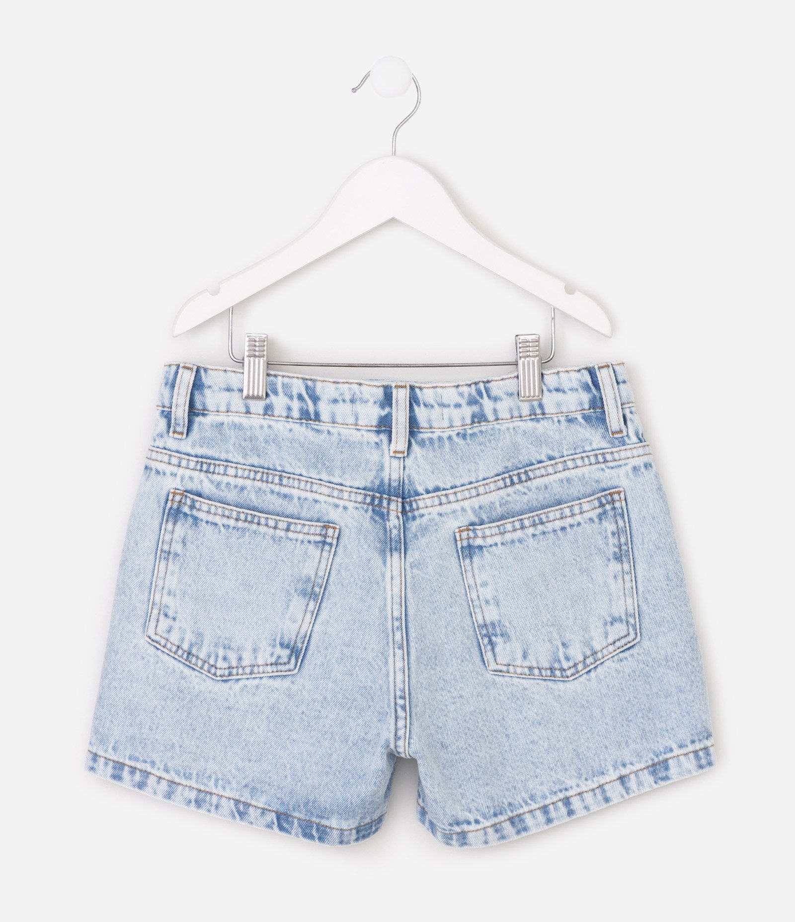 Short Jeans Infantil Em Algodão - Tam 5 a 16 anos Azul médio 3
