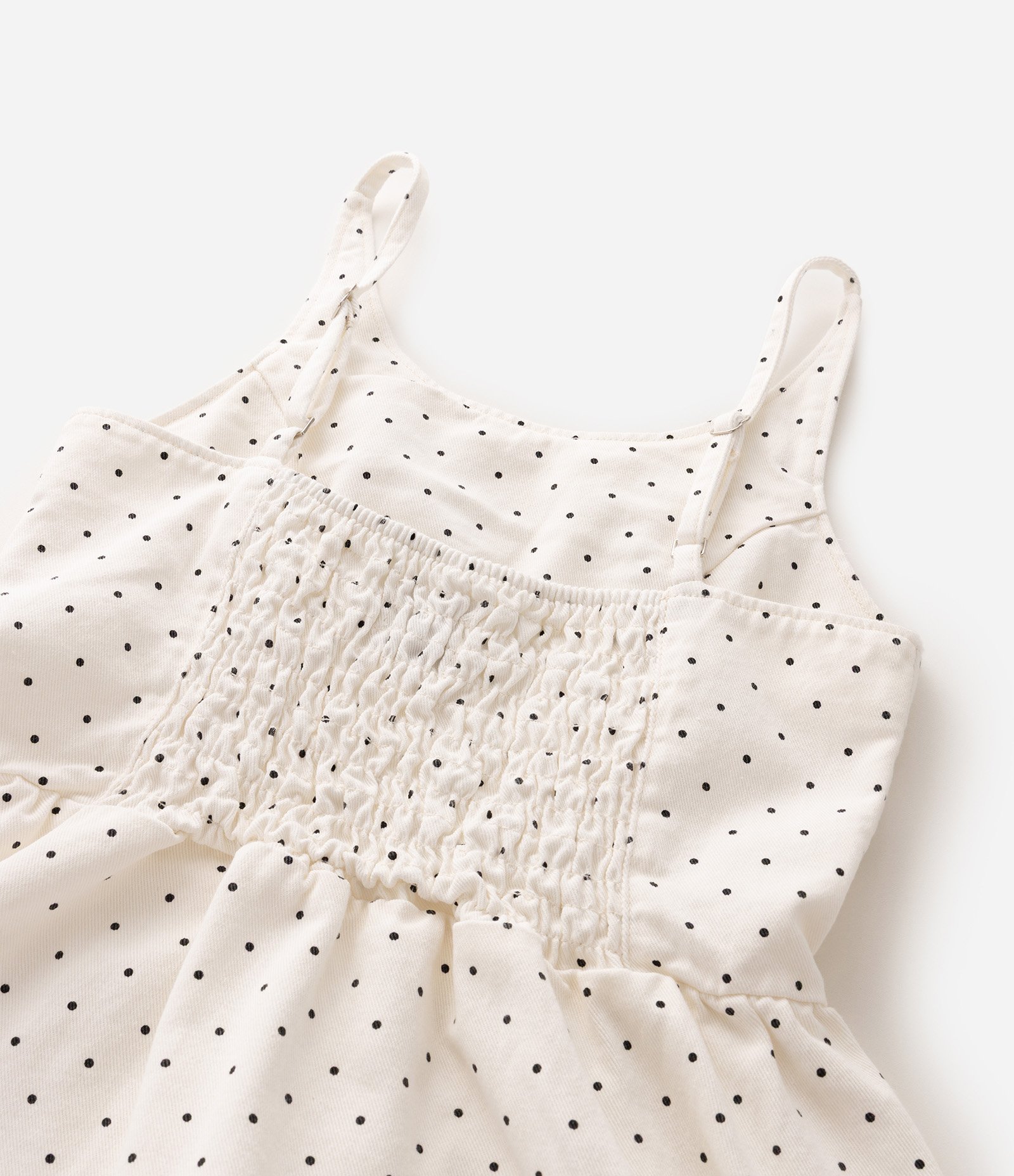 Vestido Infantil Em Sarja com Lastex e Estampa Poa - Tam 5 a 16 Anos Branco 5