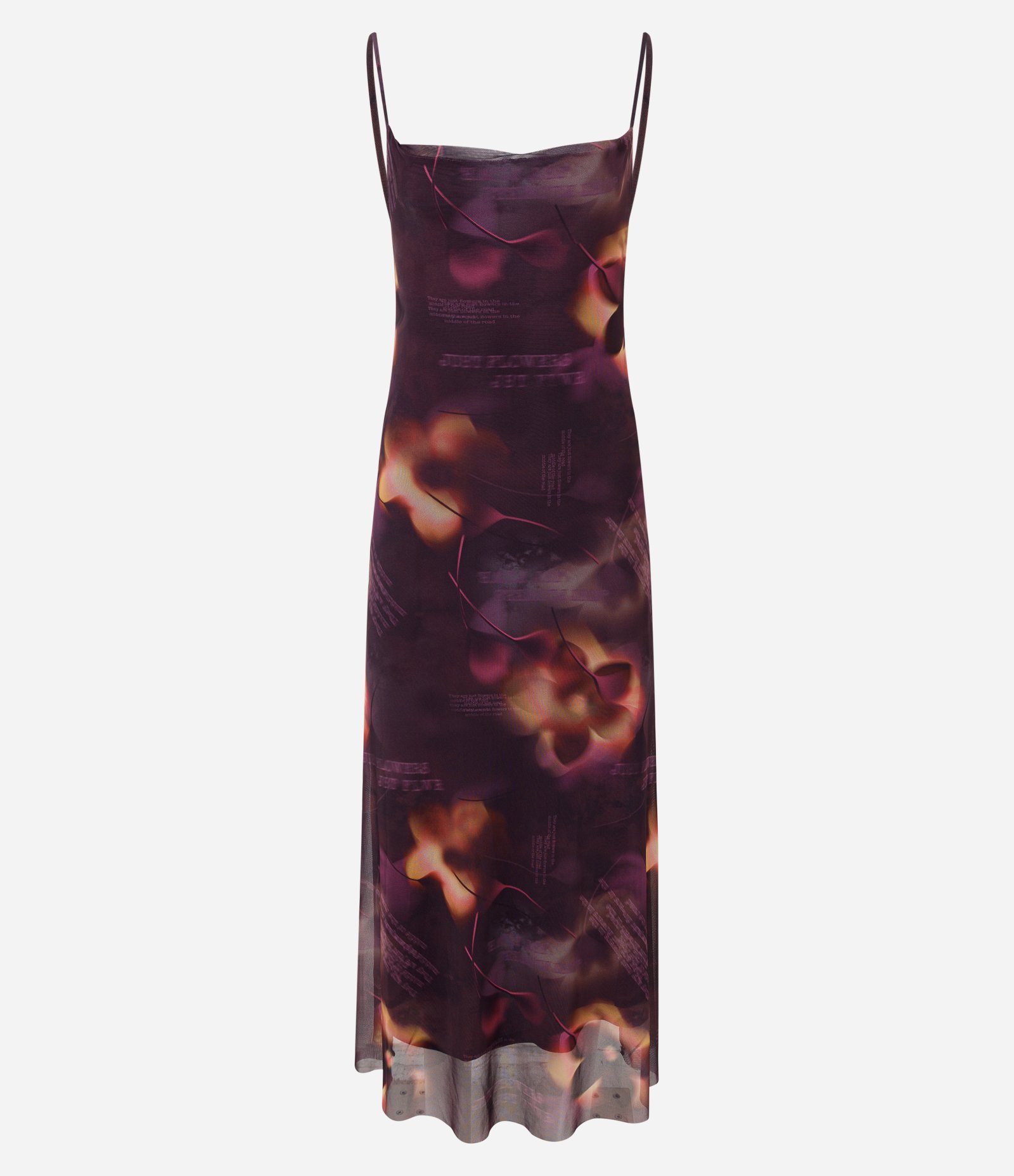 Vestido Midi em Tule Estampado com Costas Abertas e Amarração Roxo 5