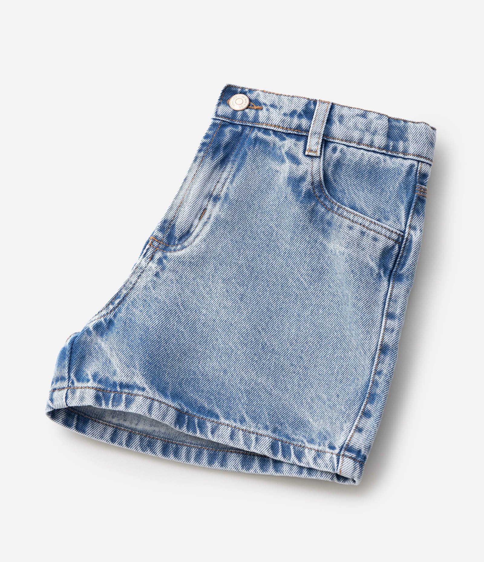 Short Infantil Jeans Básico - Tam 5 a 16 Anos Azul Médio 5