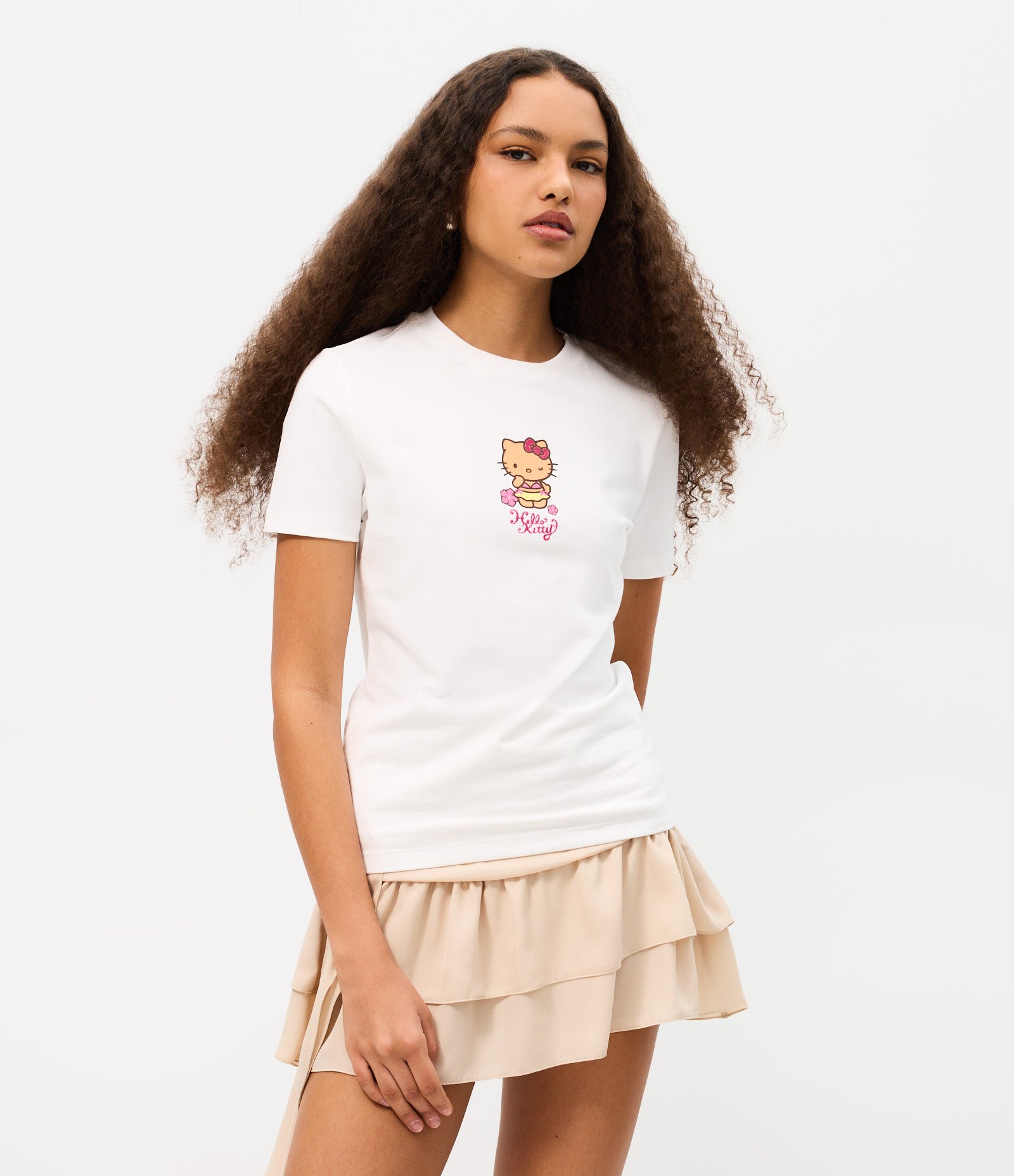Camiseta New Tshirt em Algodão Hello Kitty Branco 1