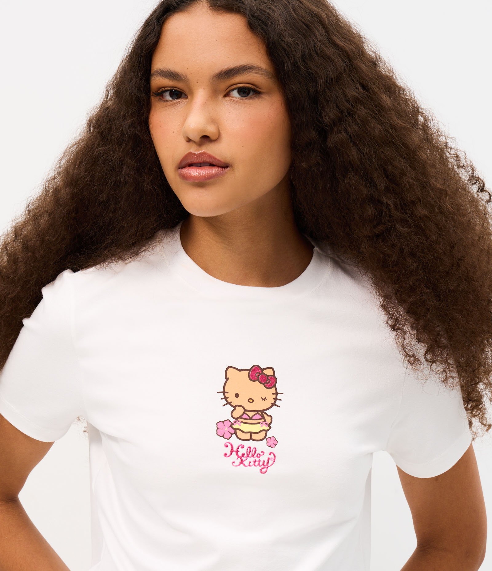 Camiseta New Tshirt em Algodão Hello Kitty Branco 3