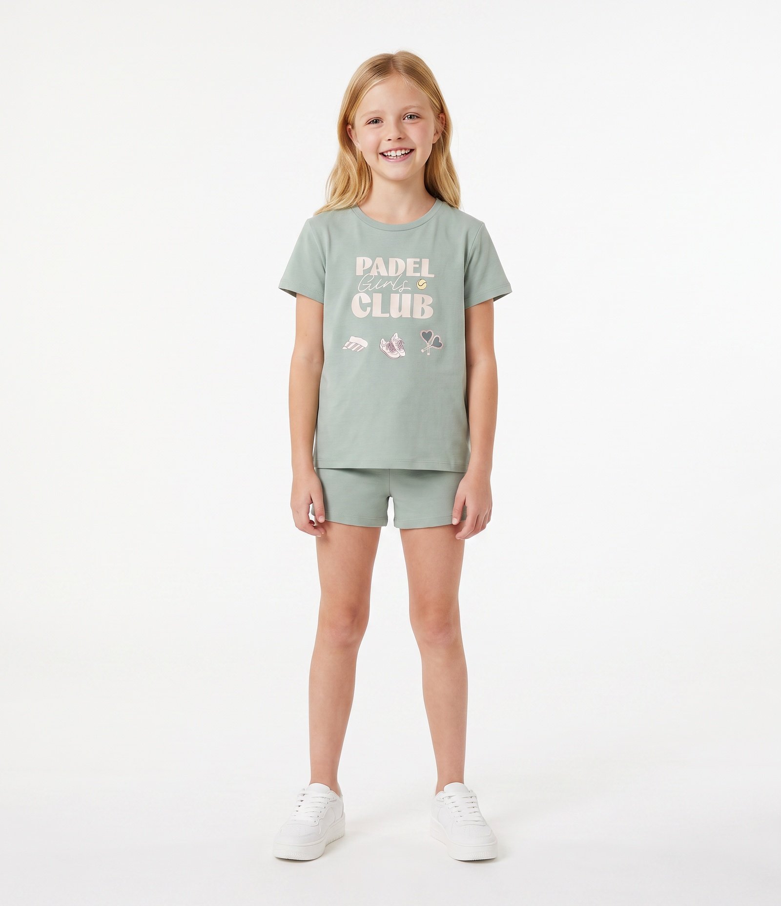 Bermuda Infantil em Cotton com Cós Dobrado - Tam 5 a 16 Anos Verde 1