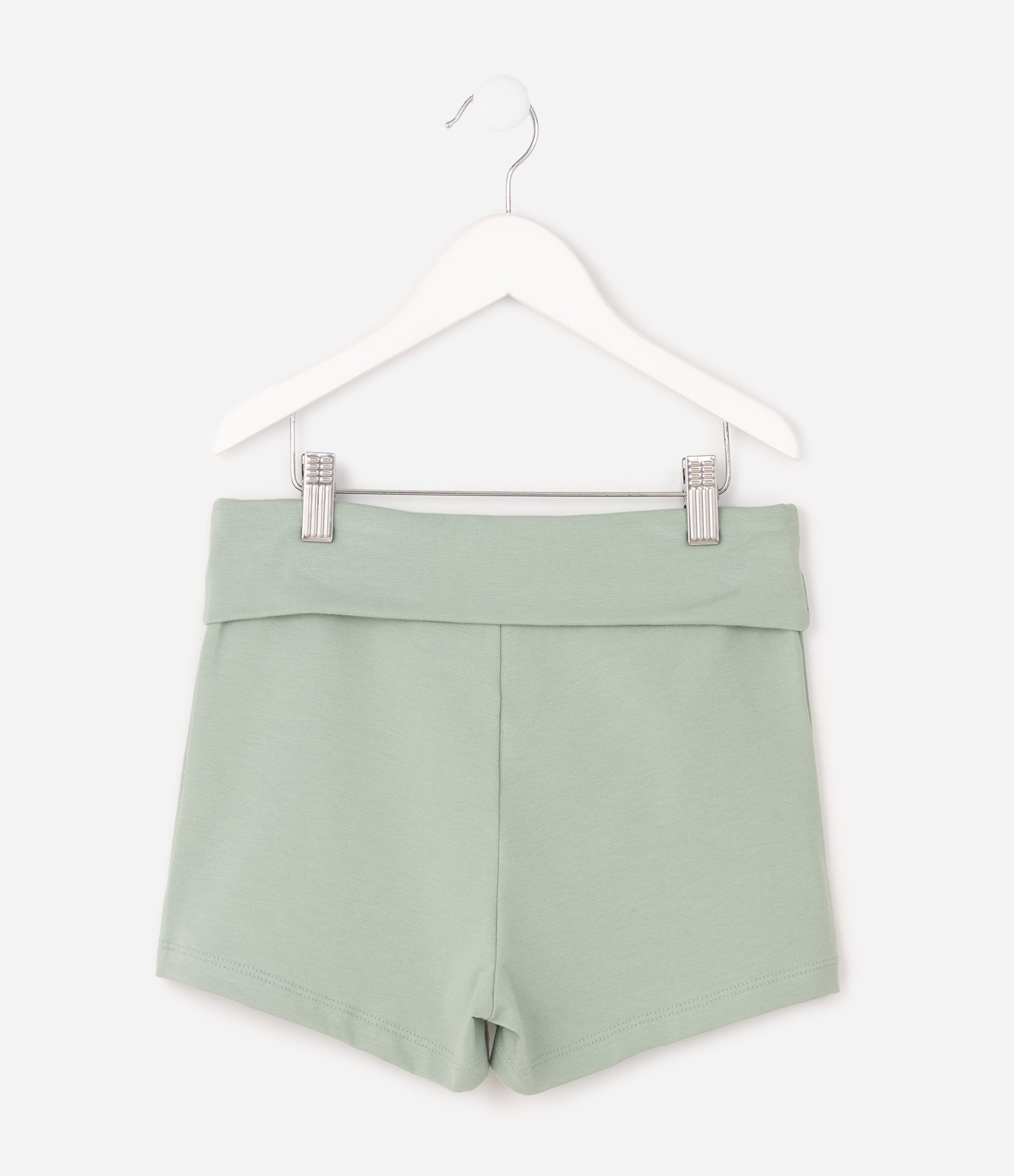 Bermuda Infantil em Cotton com Cós Dobrado - Tam 5 a 16 Anos Verde 3