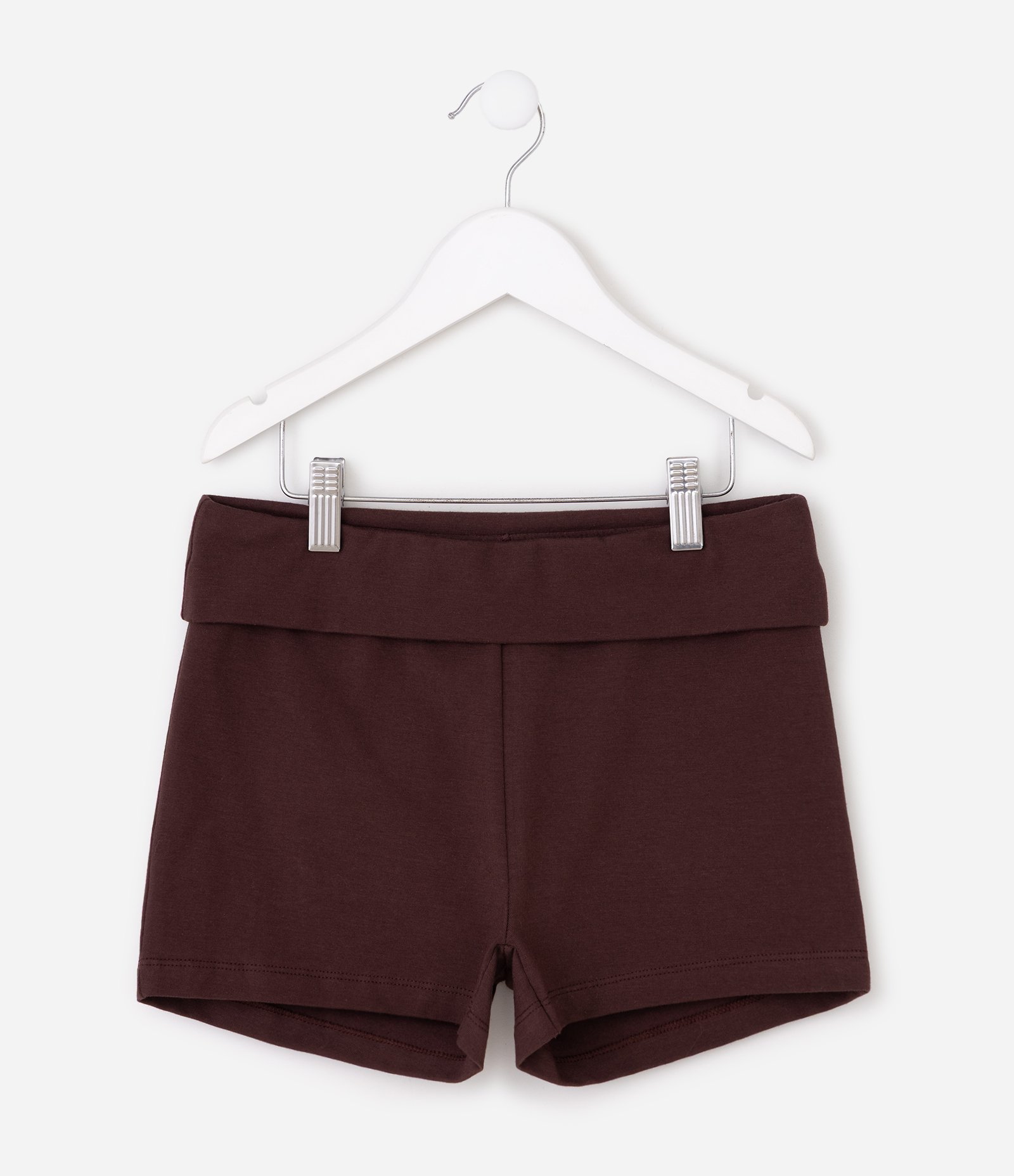 Bermuda Infantil em Cotton com Cós Dobrado - Tam 5 a 16 Anos Marrom 2