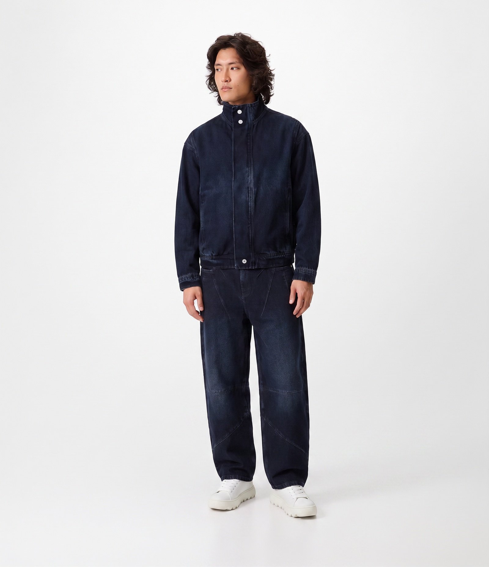 Calça Baggy Balloon Jeans com Recortes Anatômicos Azul 1
