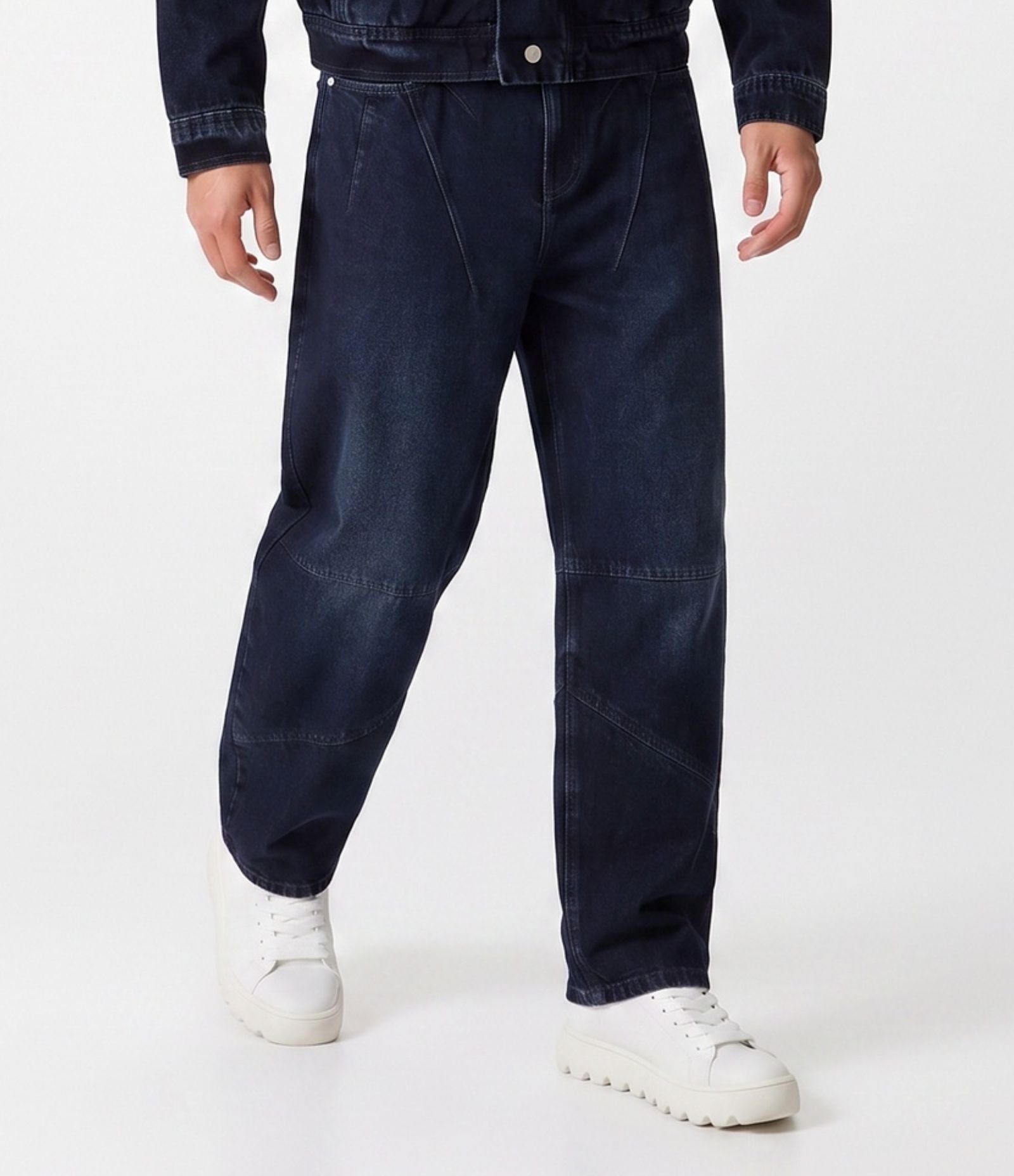 Calça Baggy Balloon Jeans com Recortes Anatômicos Azul 2