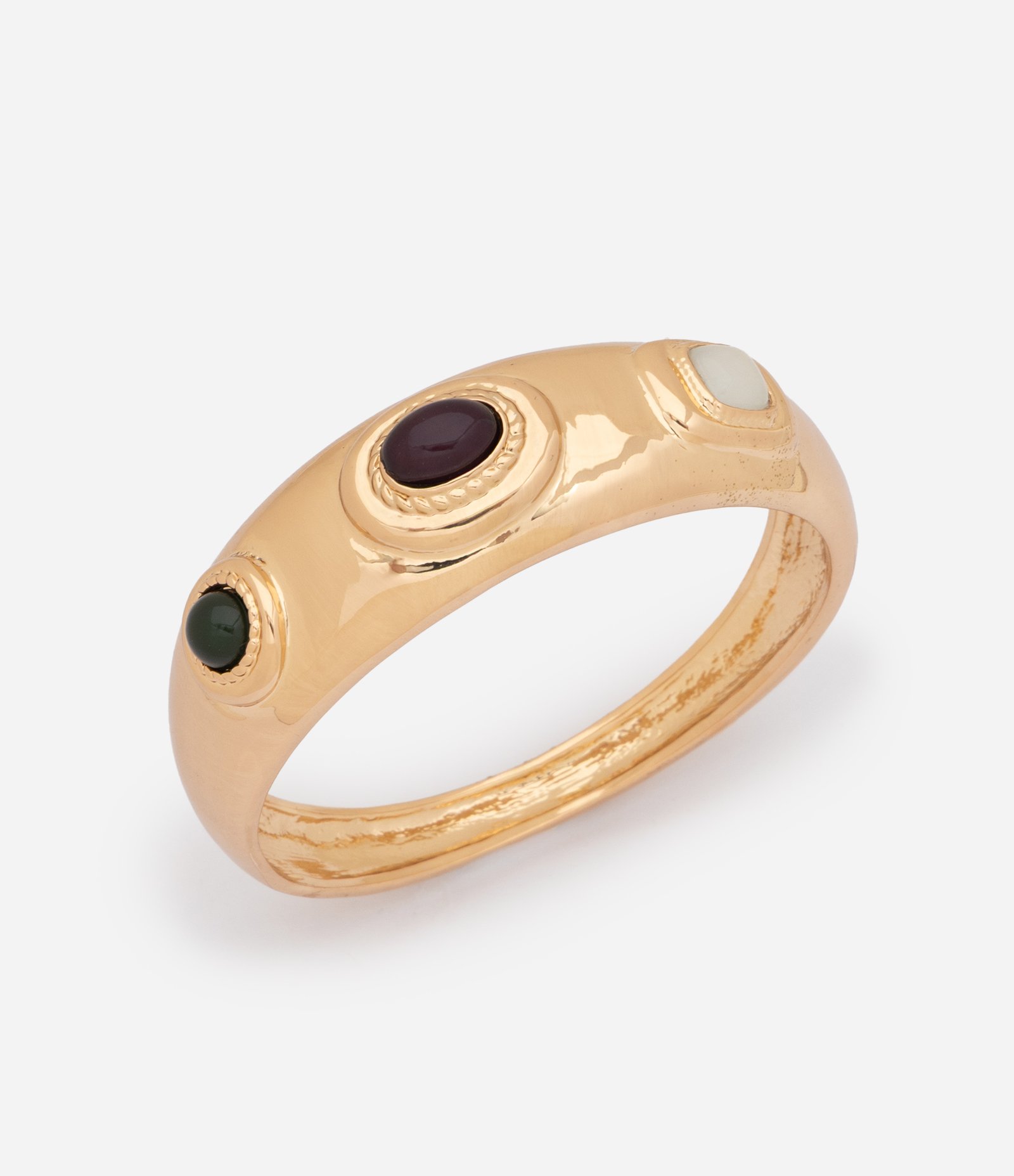 Bracelete Rígido com Aplicações em Resina Dourado 4