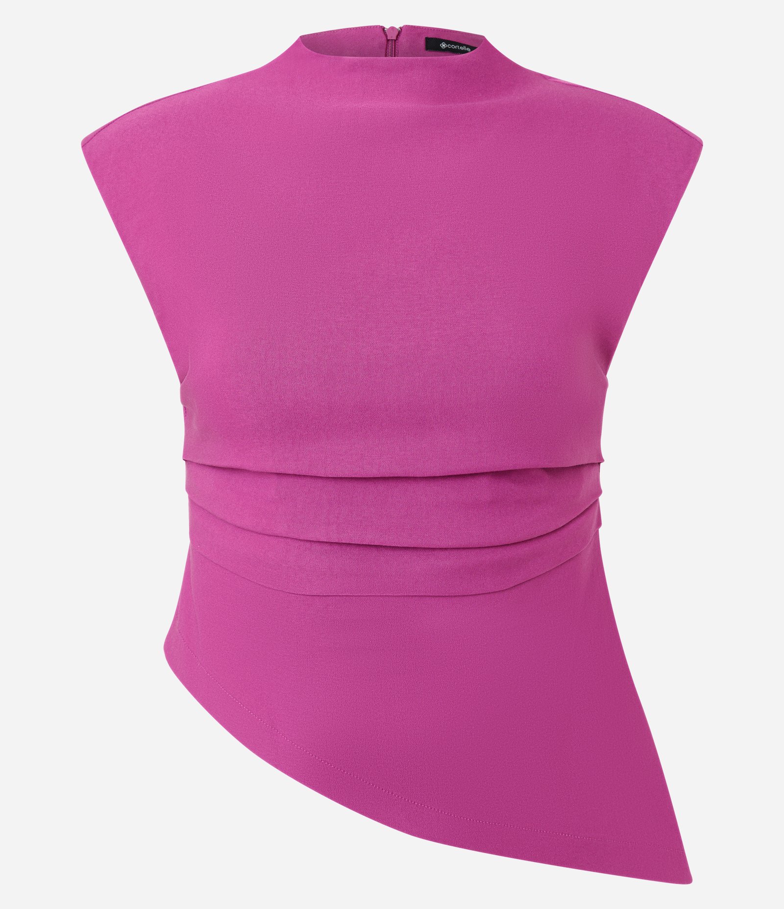Blusa Assimétrica em Bengaline com Drapeado Lateral Roxo 1