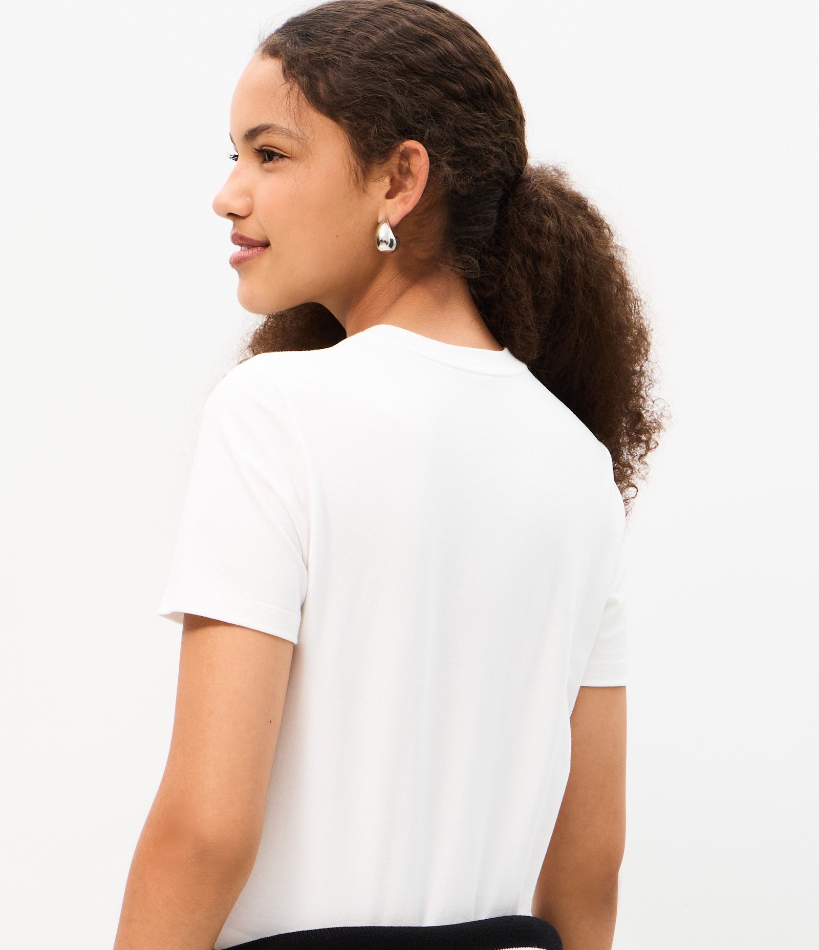 Camiseta Justinha em Algodão com Estampa Camp Rock Branco 4