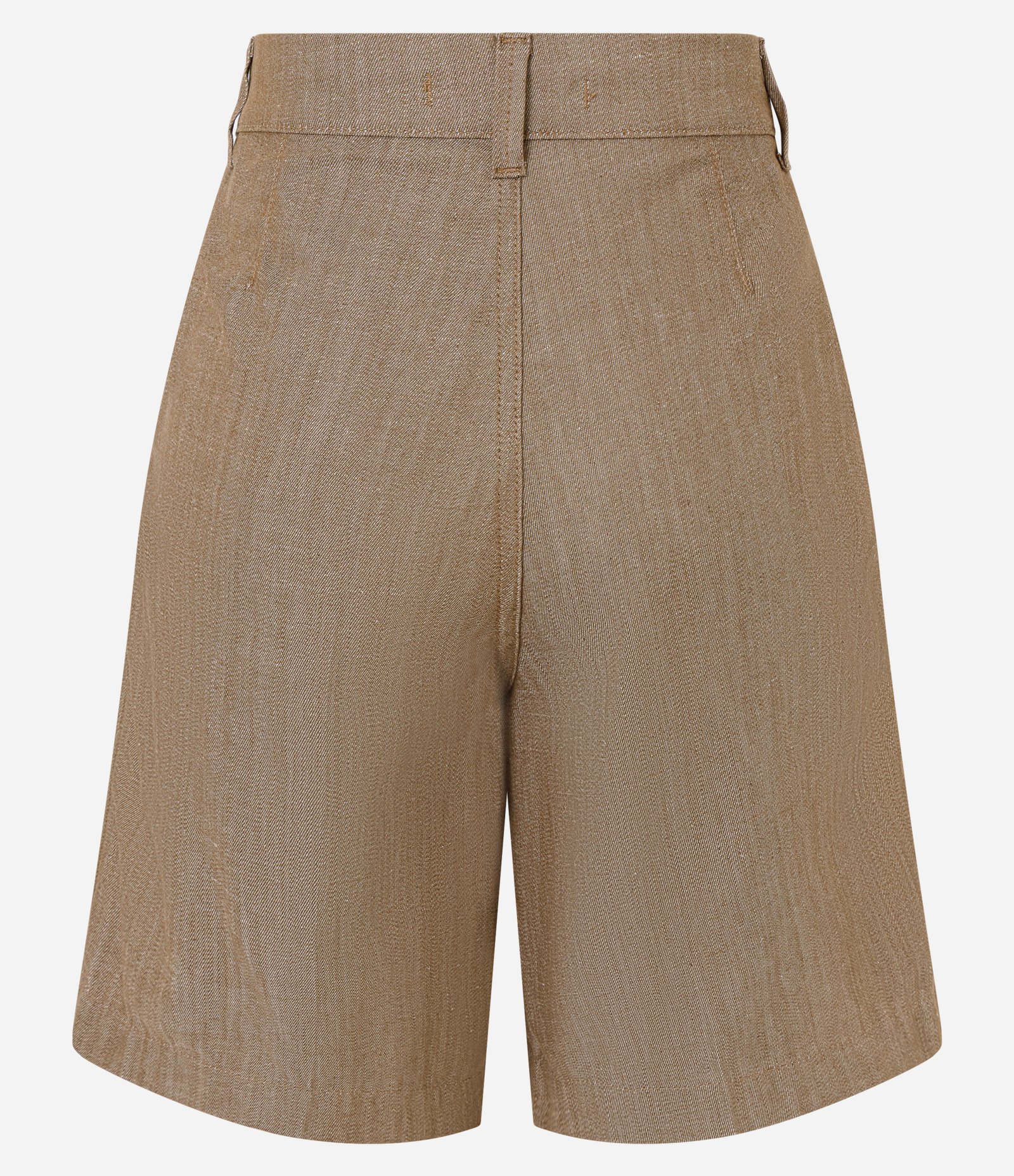 Short Midi em Jeans Alfaiatado com Fecho de Gancho Bege 7