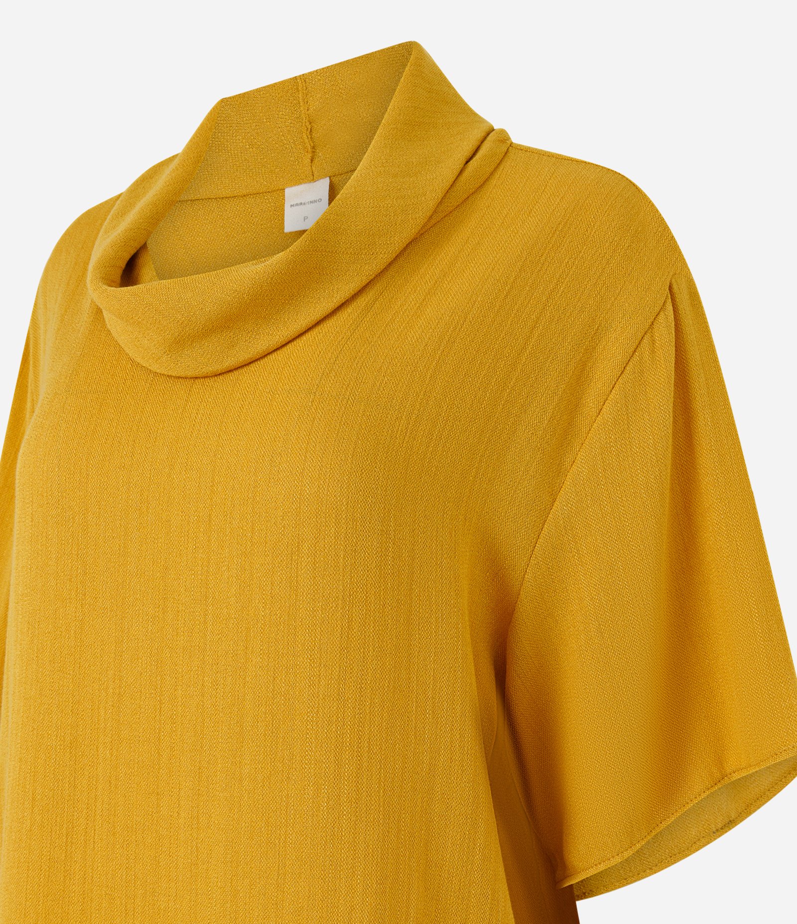 Blusa com Gola Drapeada e Mangas Amplas Amarelo 6