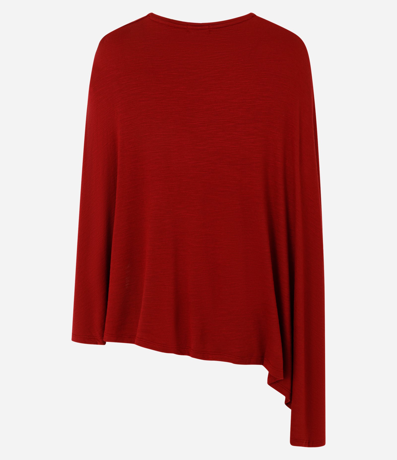 Blusa Capa Cropped em Malha Efeito Tricô com Modelagem Ampla Vermelho 6