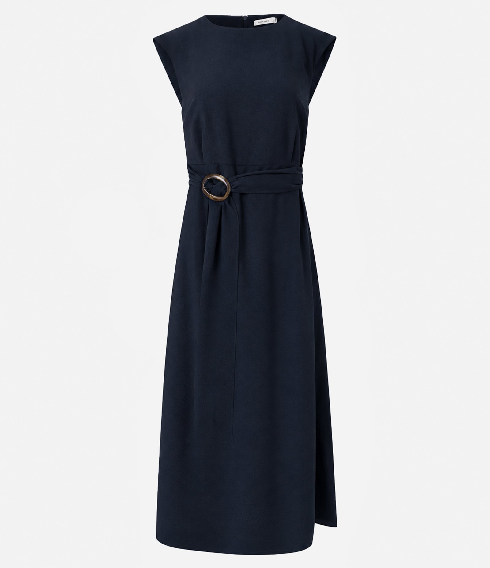 Vestido Viscose Com Faixa Para Amarração Fixa e Fivela Azul 1