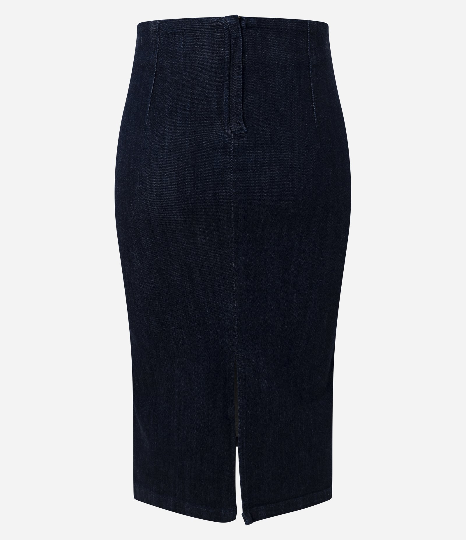 Saia Lápis em Jeans com Fenda Azul Escuro 7