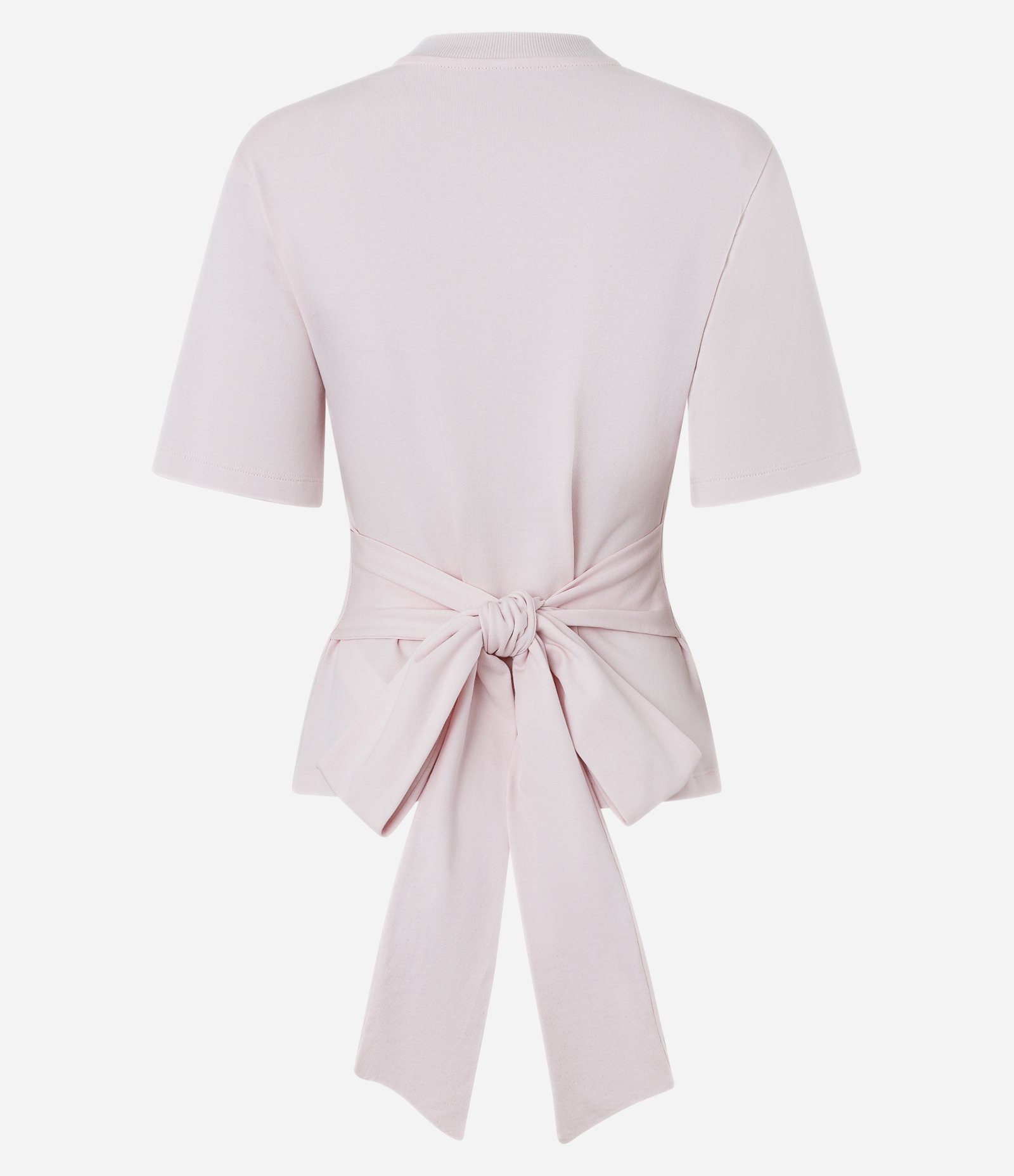 Blusa Baby Look em Algodão com Faixa para Amarração Rosa 6